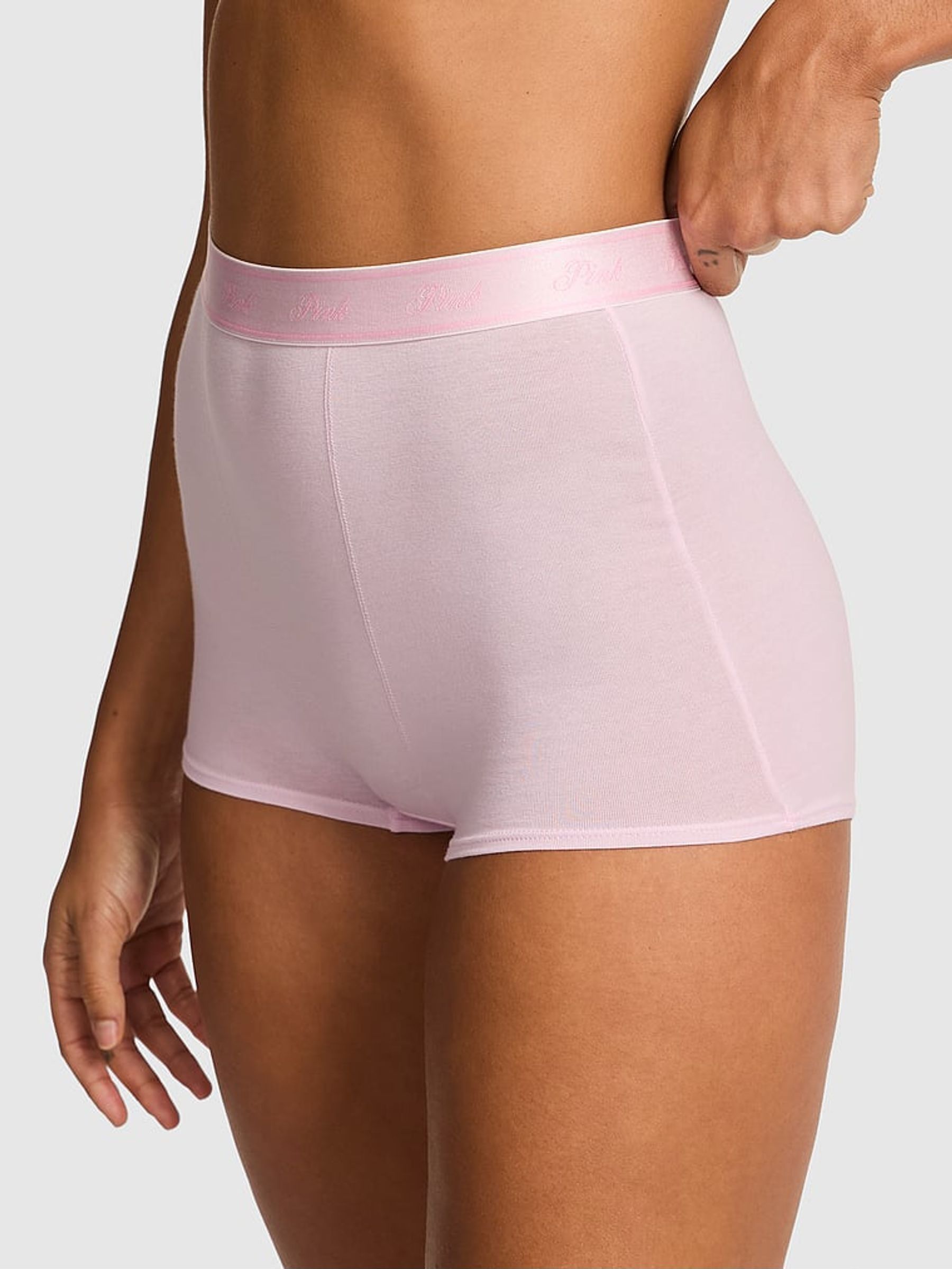 Pink Tulip High Waist Cotton Logo Knickers (F22503) | £9