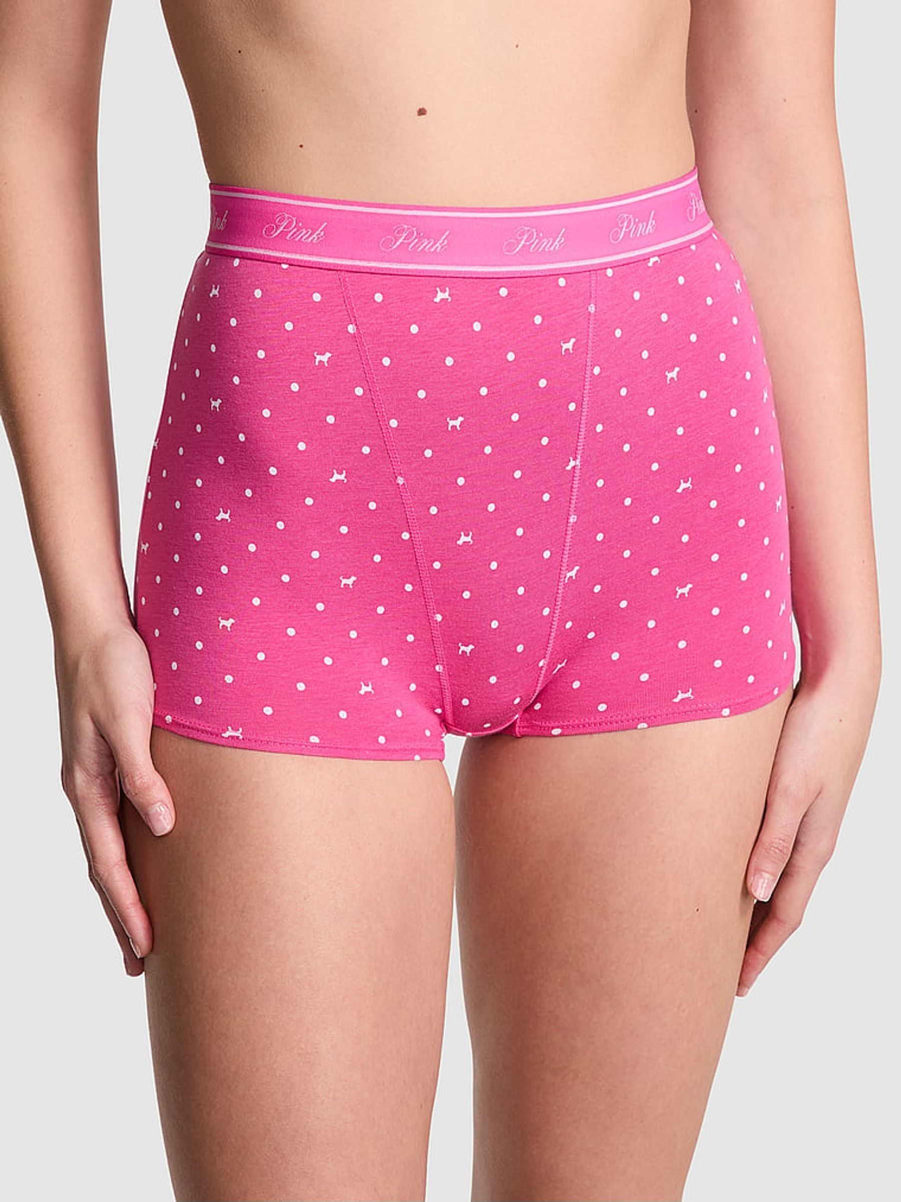 Pink Gossip Dot Short Cotton Logo Knickers (F22504) | £9