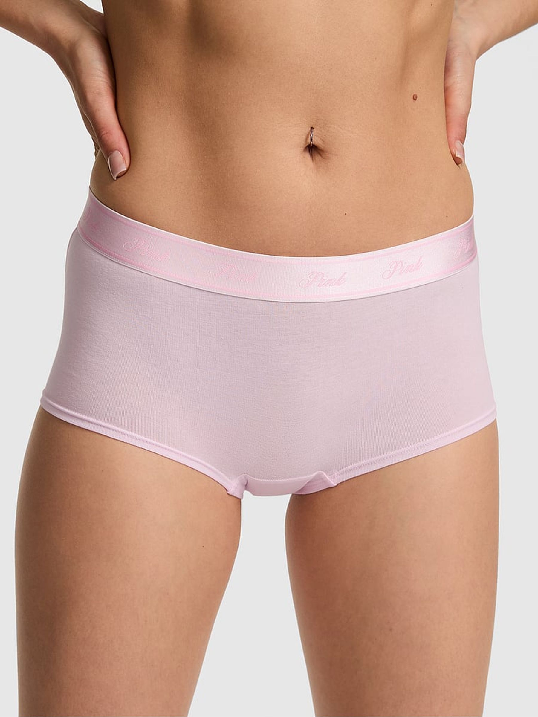 Pink Tulip Short Cotton Logo Knickers (F22507) | £9