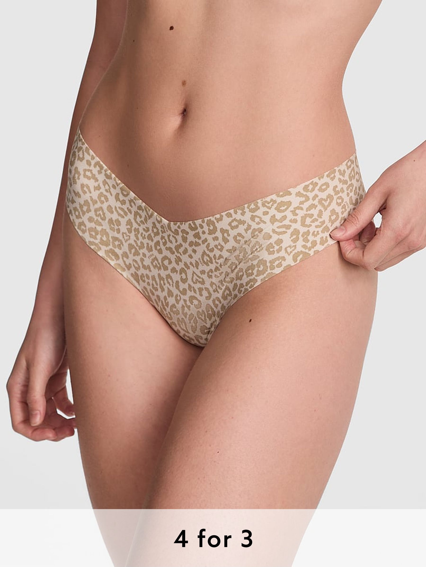 White Leopard Thong Knickers (F22532) | £9