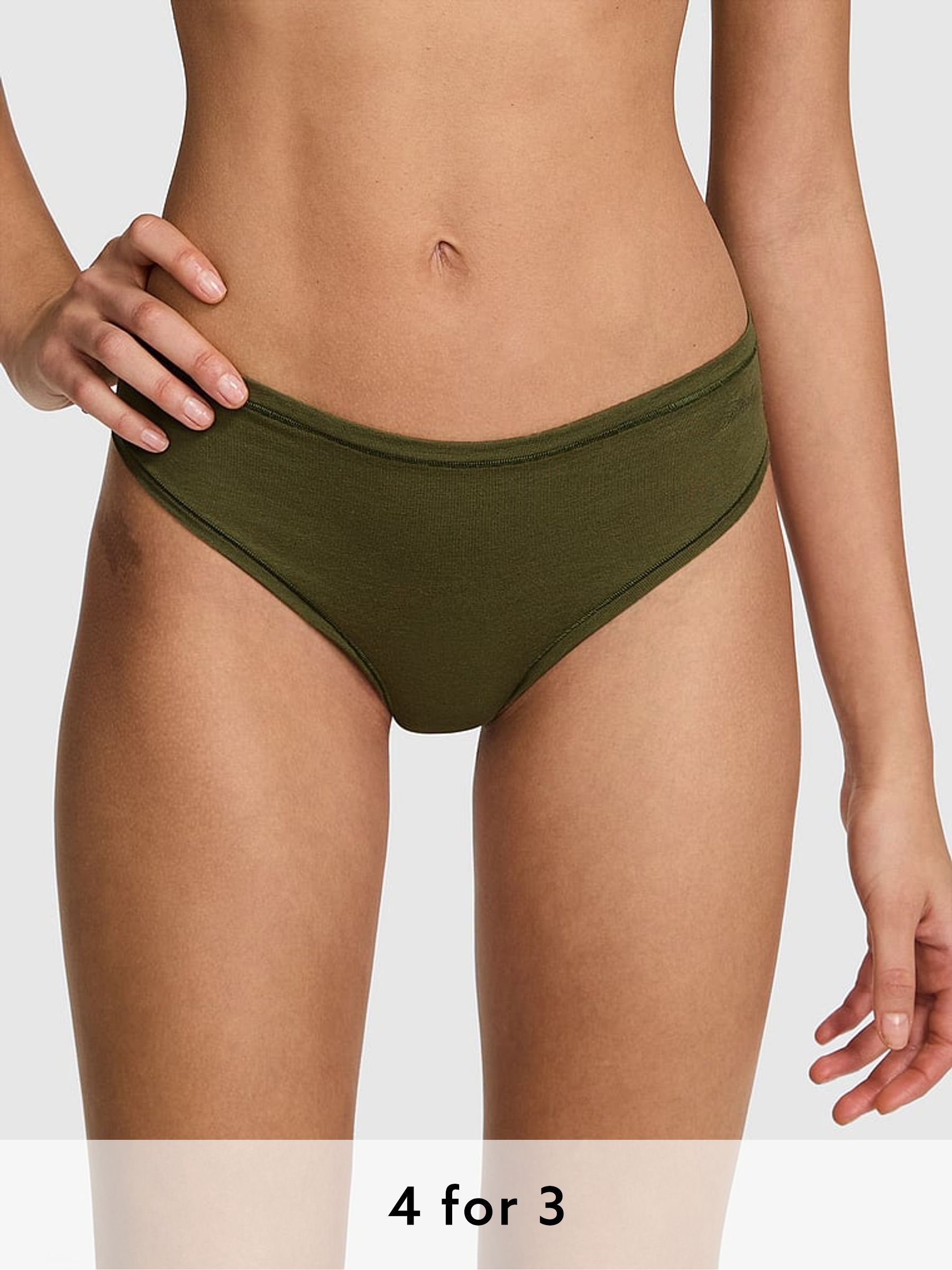 Olive Green Cheeky Cotton Knickers (F22542) | £9