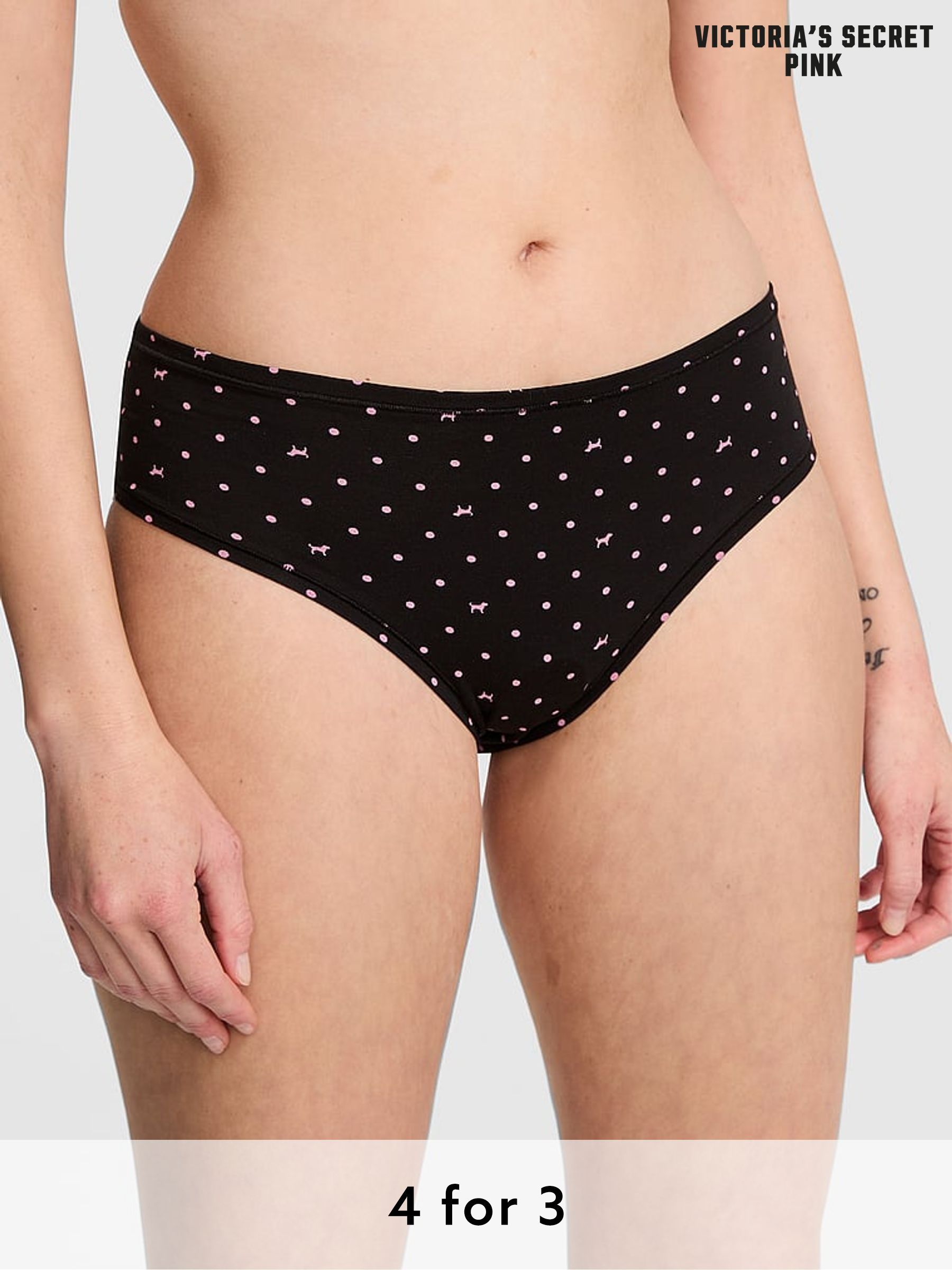 Black Dog Print Cheeky Cotton Knickers (F22553) | £9