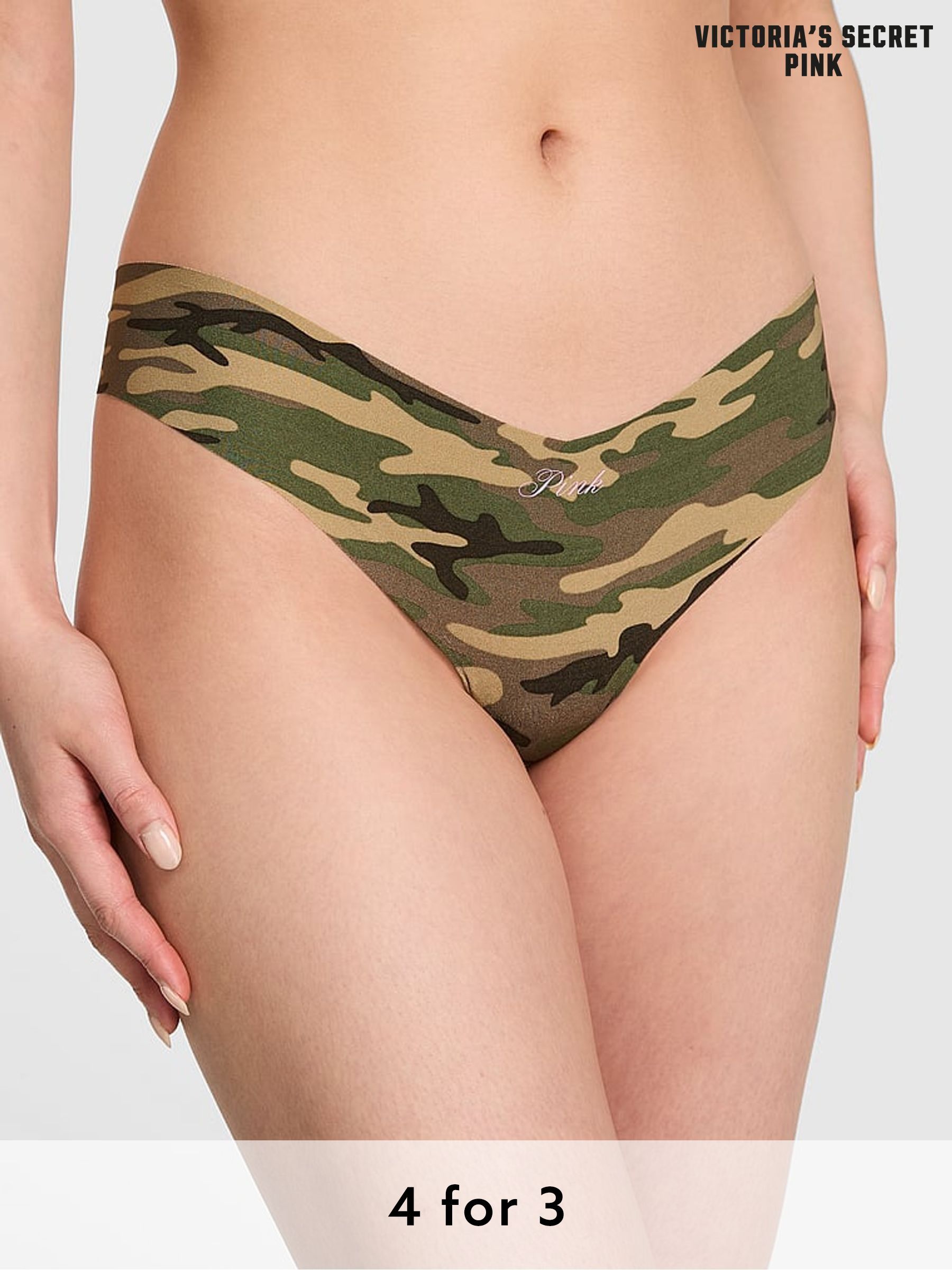Camo Green Thong Knickers (F22582) | £9