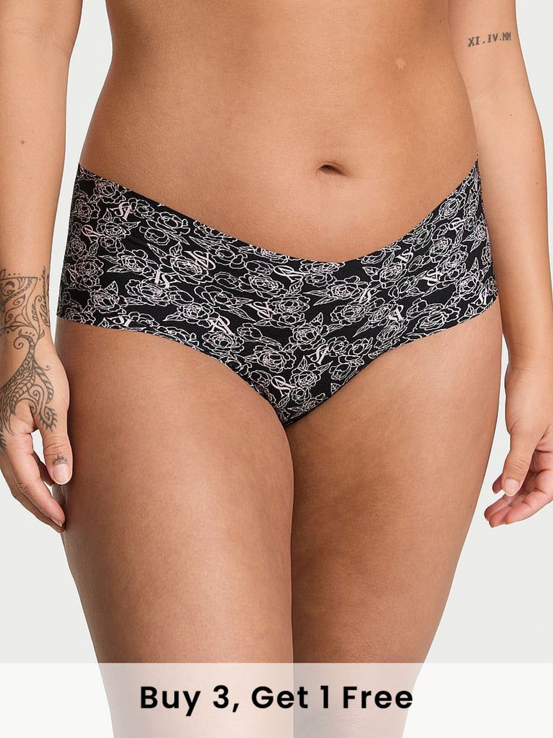 Black Sketch Floral Cheeky Knickers (F22594) | £9