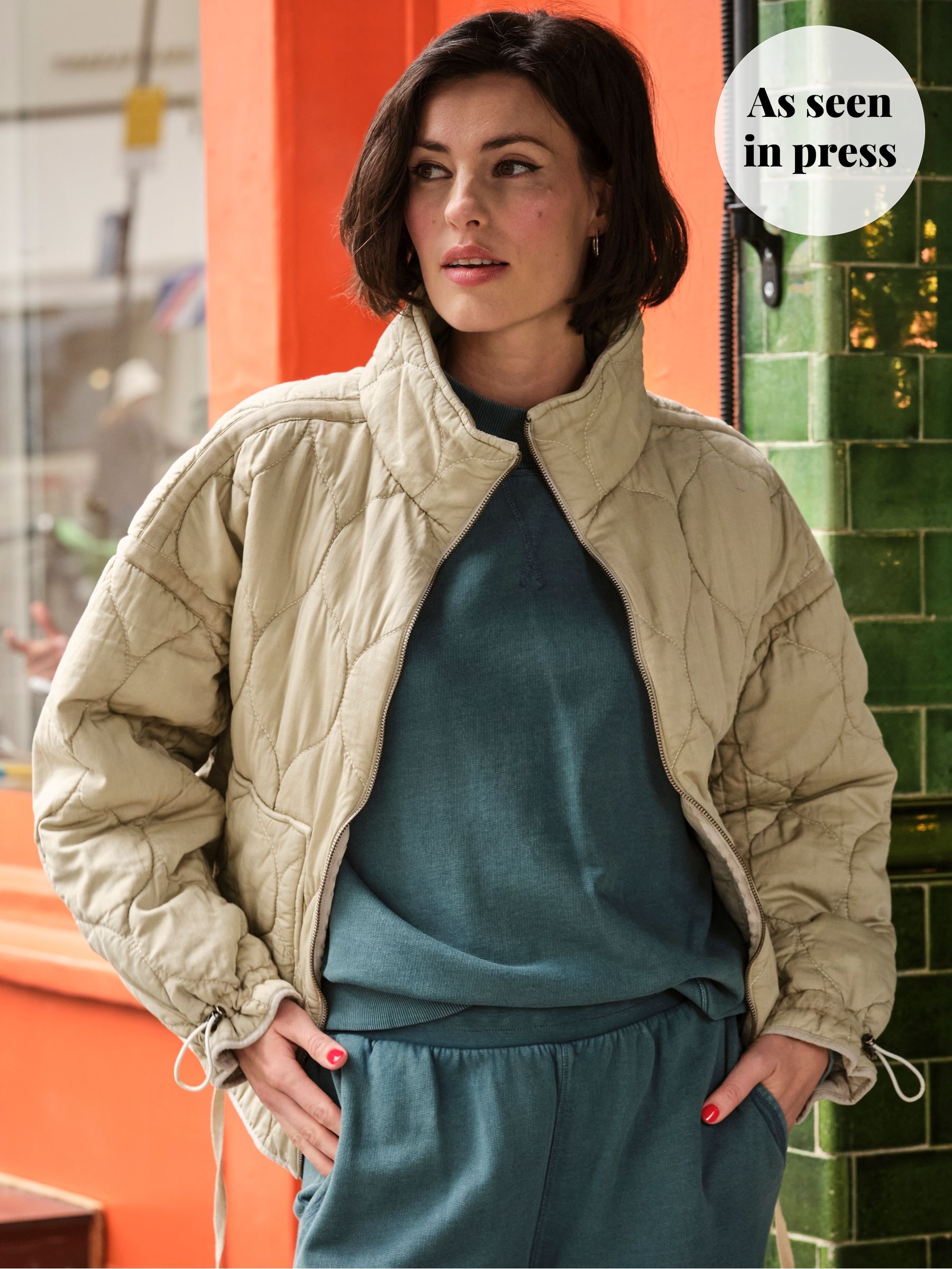 Maja Light Green Quilted Jacket (F22780) | £89