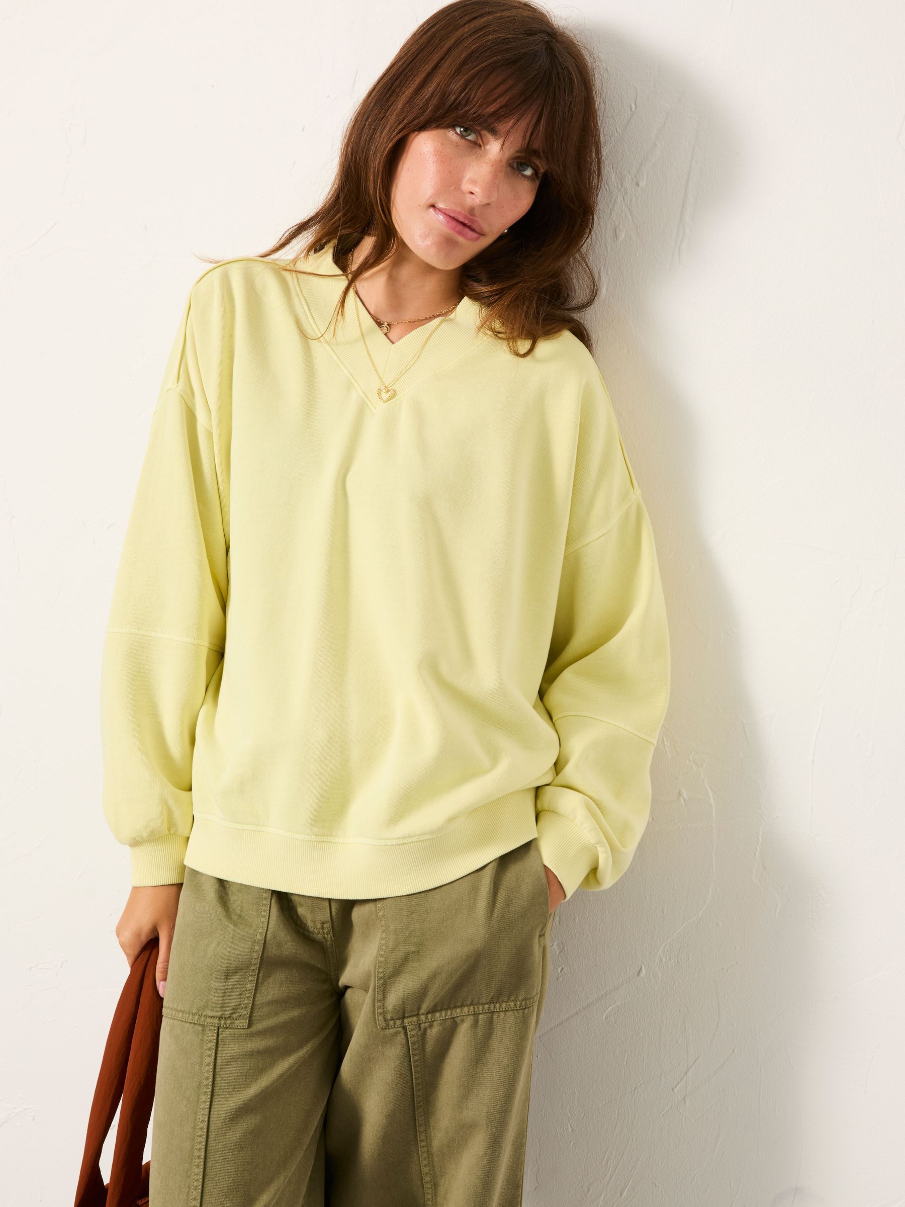 Lars Yellow Plain V Neck Sweat Top (F22785) | £45