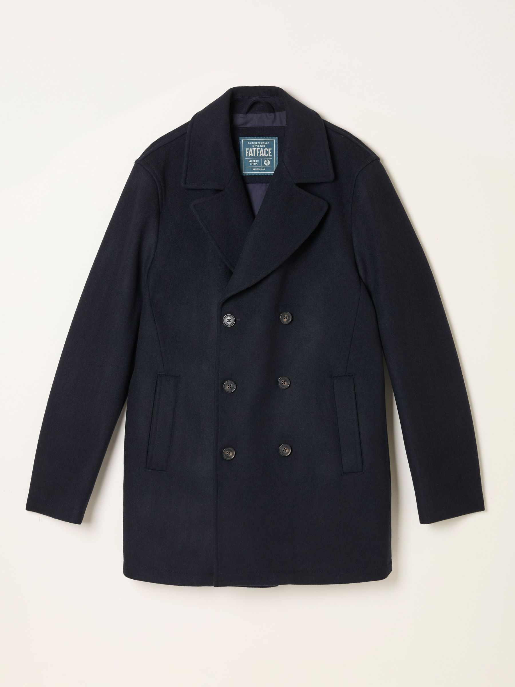 Navy Wool Mix Peacoat (F22870) | £149