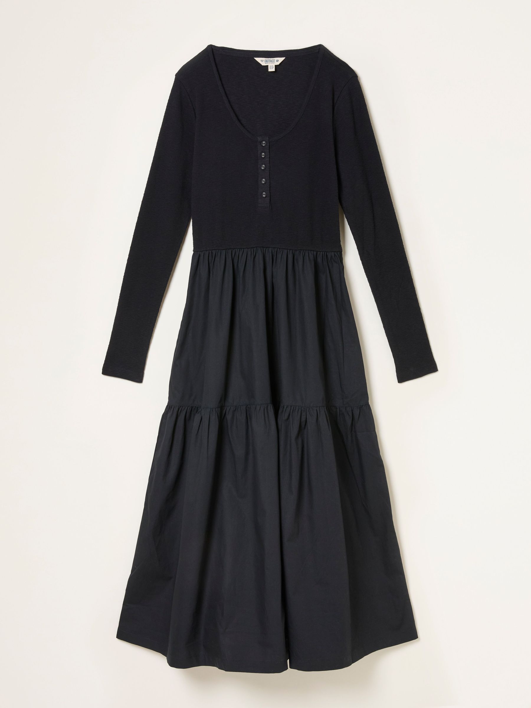 Louise Black Jersey Woven Midi Dress (F22898) | £59