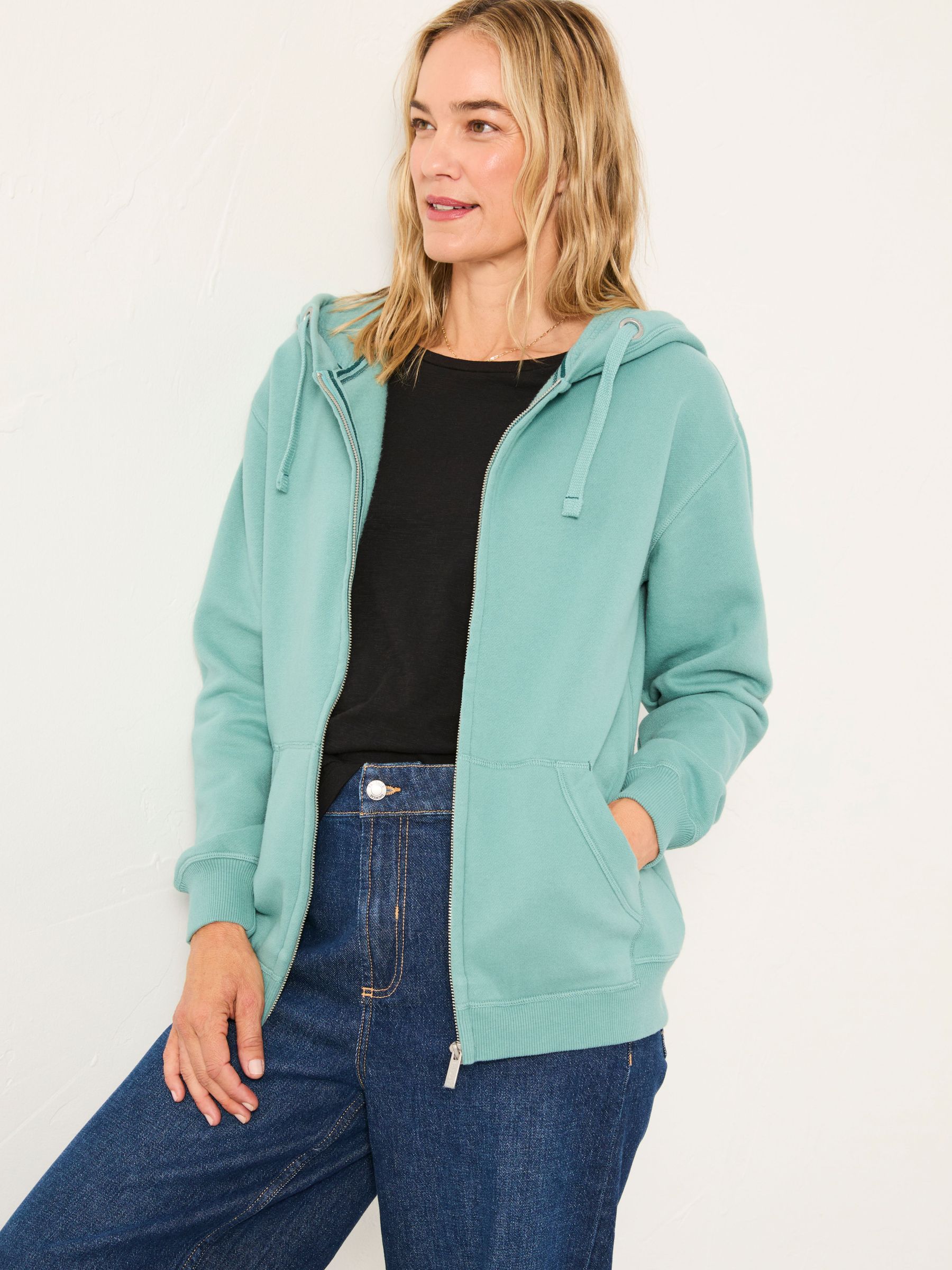 Amy Teal Blue Zip Through Hoodie (F22982) | £49.50