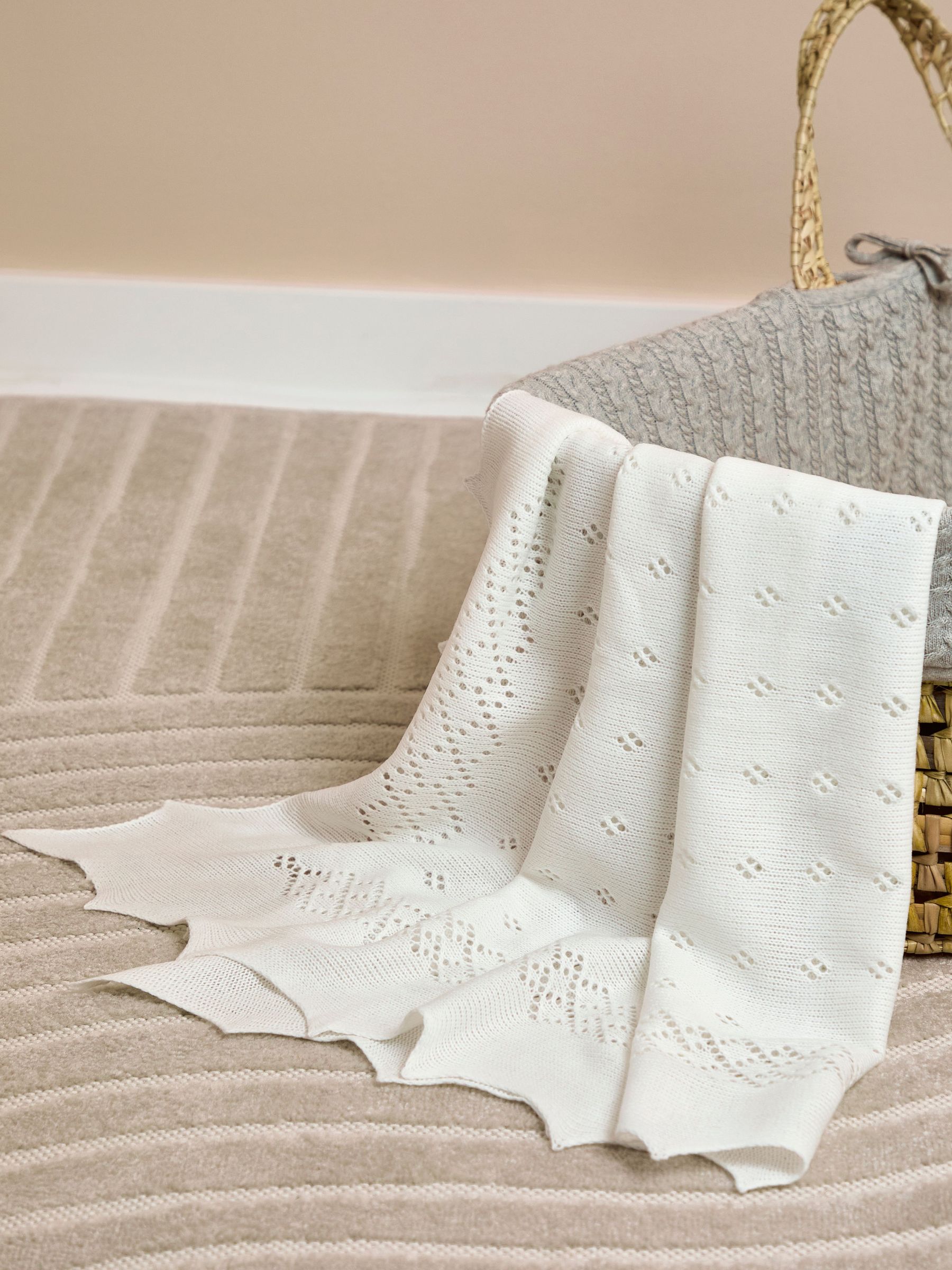 White Traditional Newborn Shawl (F24163) | £24