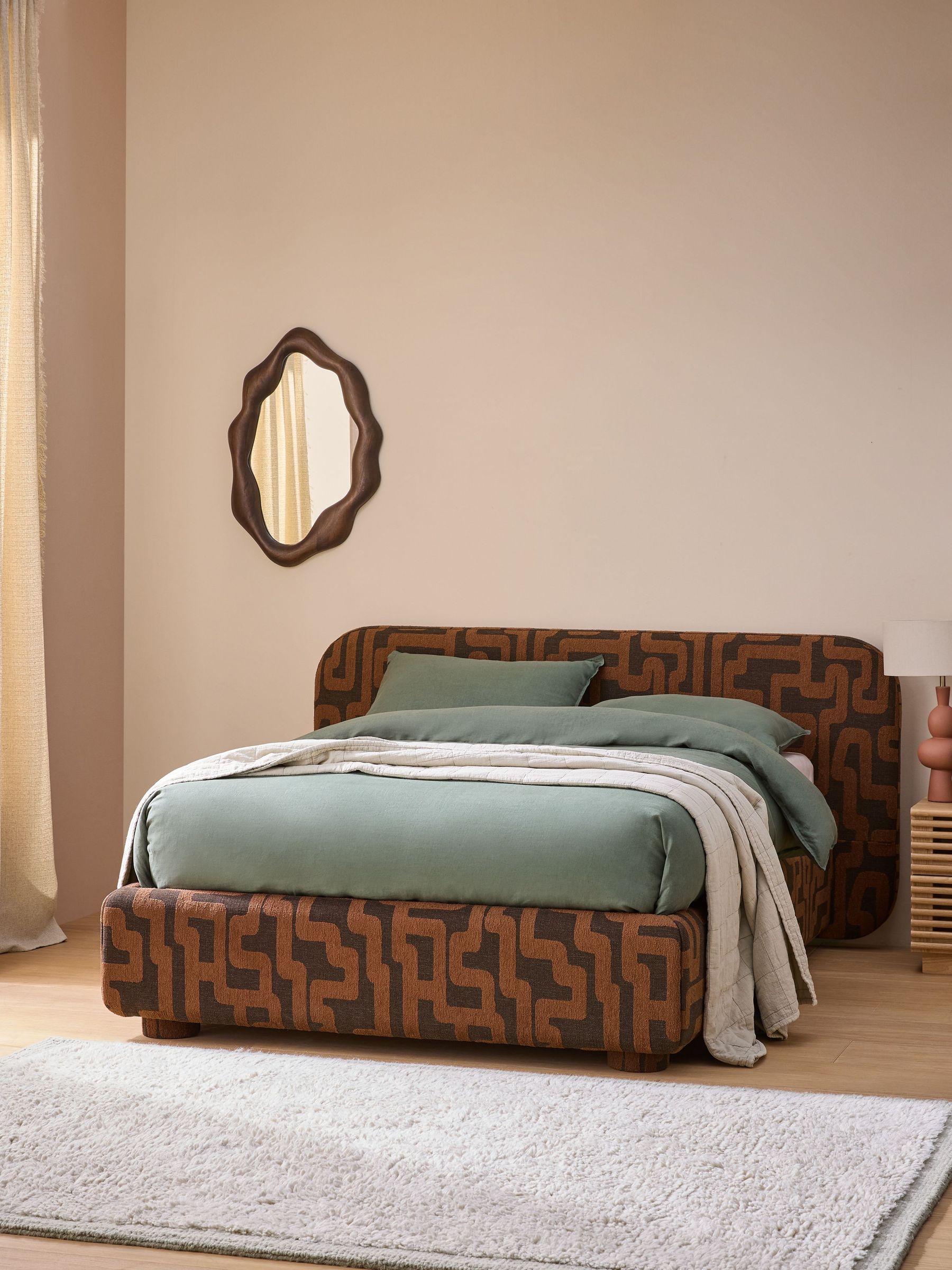Hanson Ottoman Storage Bed in Clyde Abstract Chocolate Brown (F24734) | £799 - £849