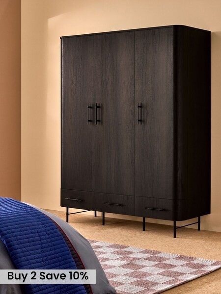 Dark Oak Effect Zeke Triple Wardrobe (F24735) | £799