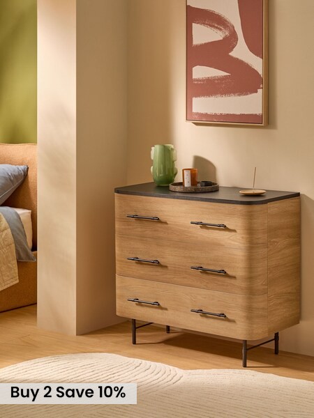 Oak Effect Zeke 3 Drawer Chest of Drawer (F24747) | £399