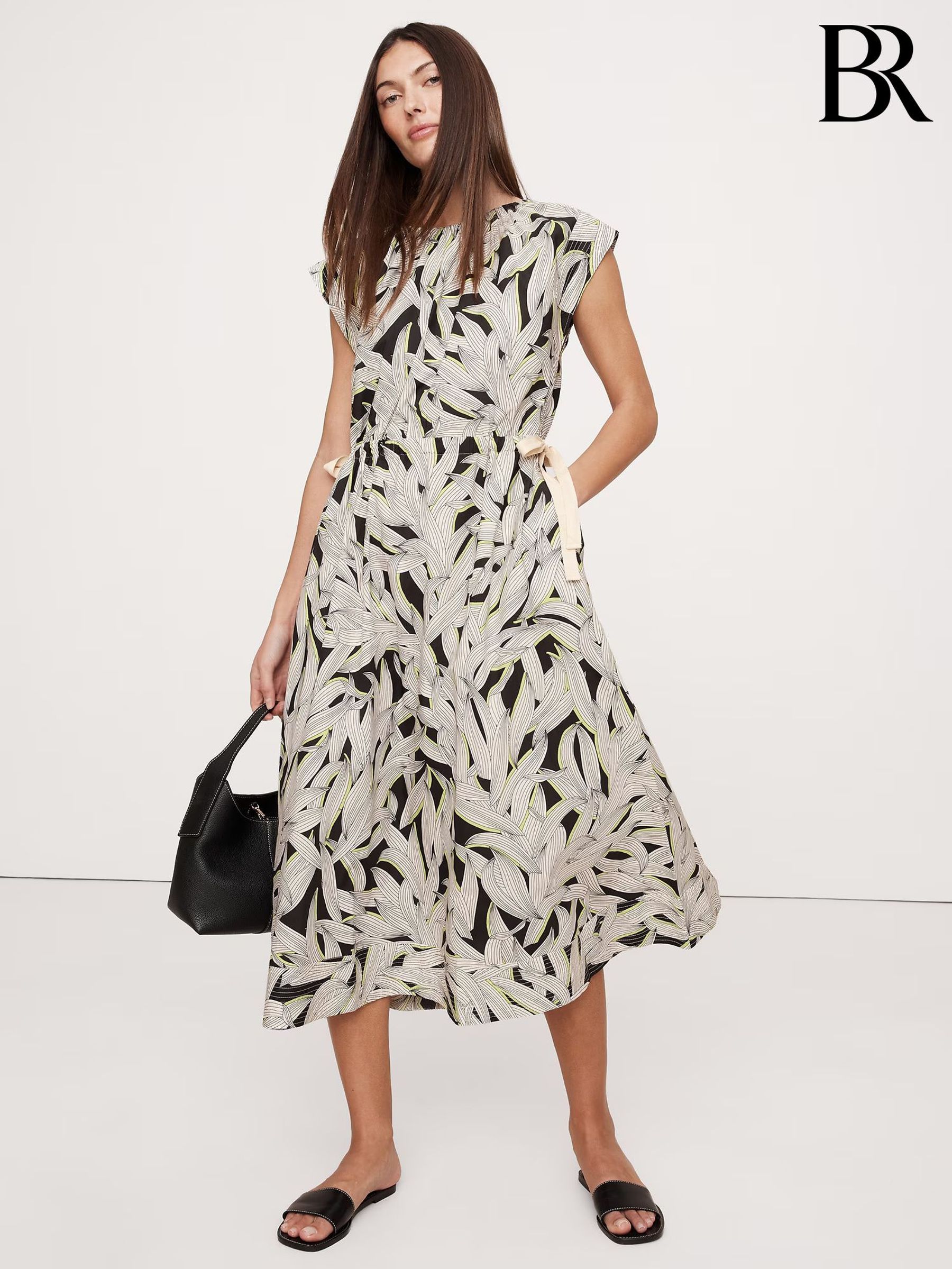 Banana Republic White Poplin Tie-Waist Maxi Dress (F26549) | £95