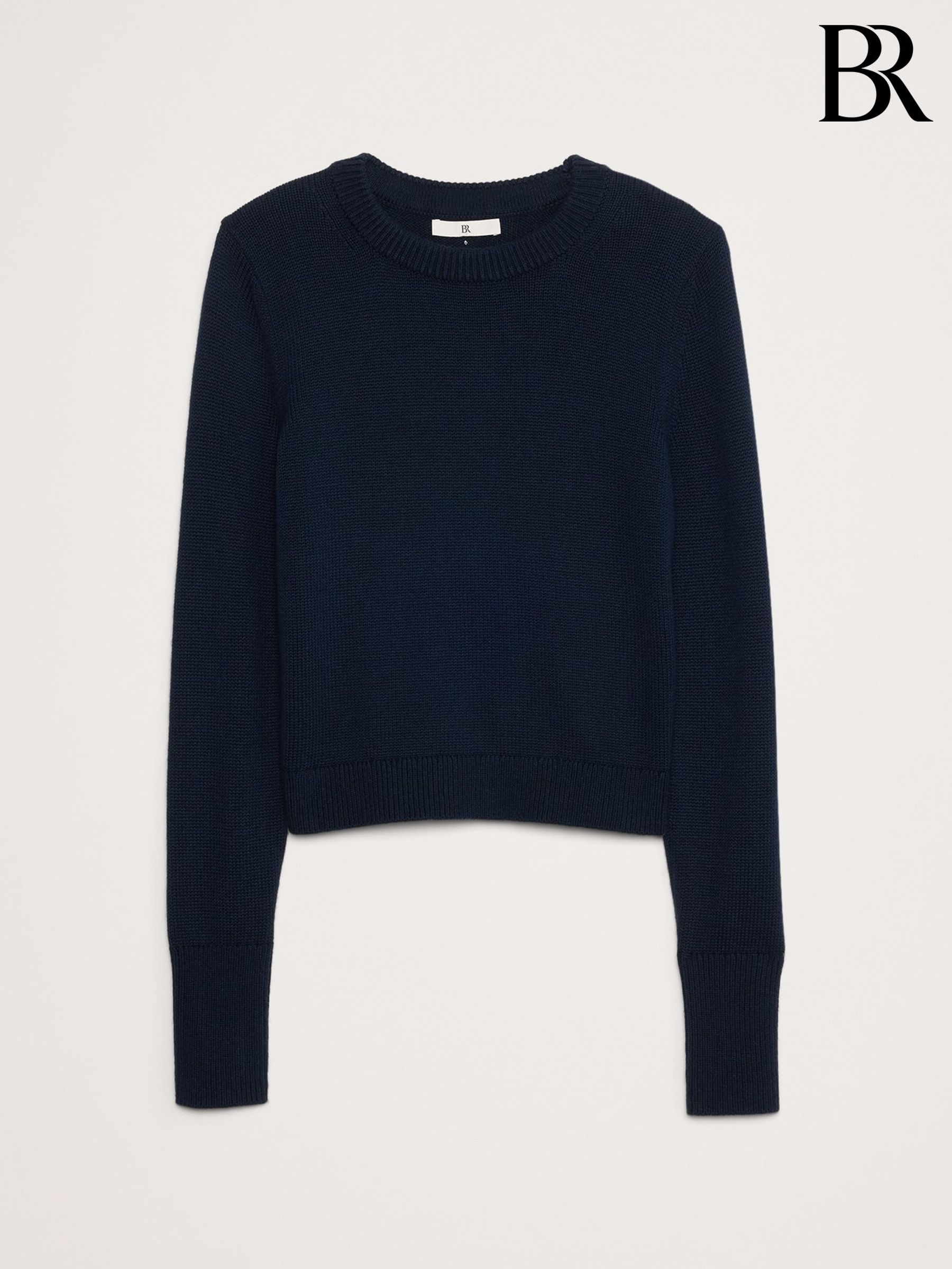Banana Republic Navy Blue Cotton-Silk Crew-Neck Jumper (F26559) | £75
