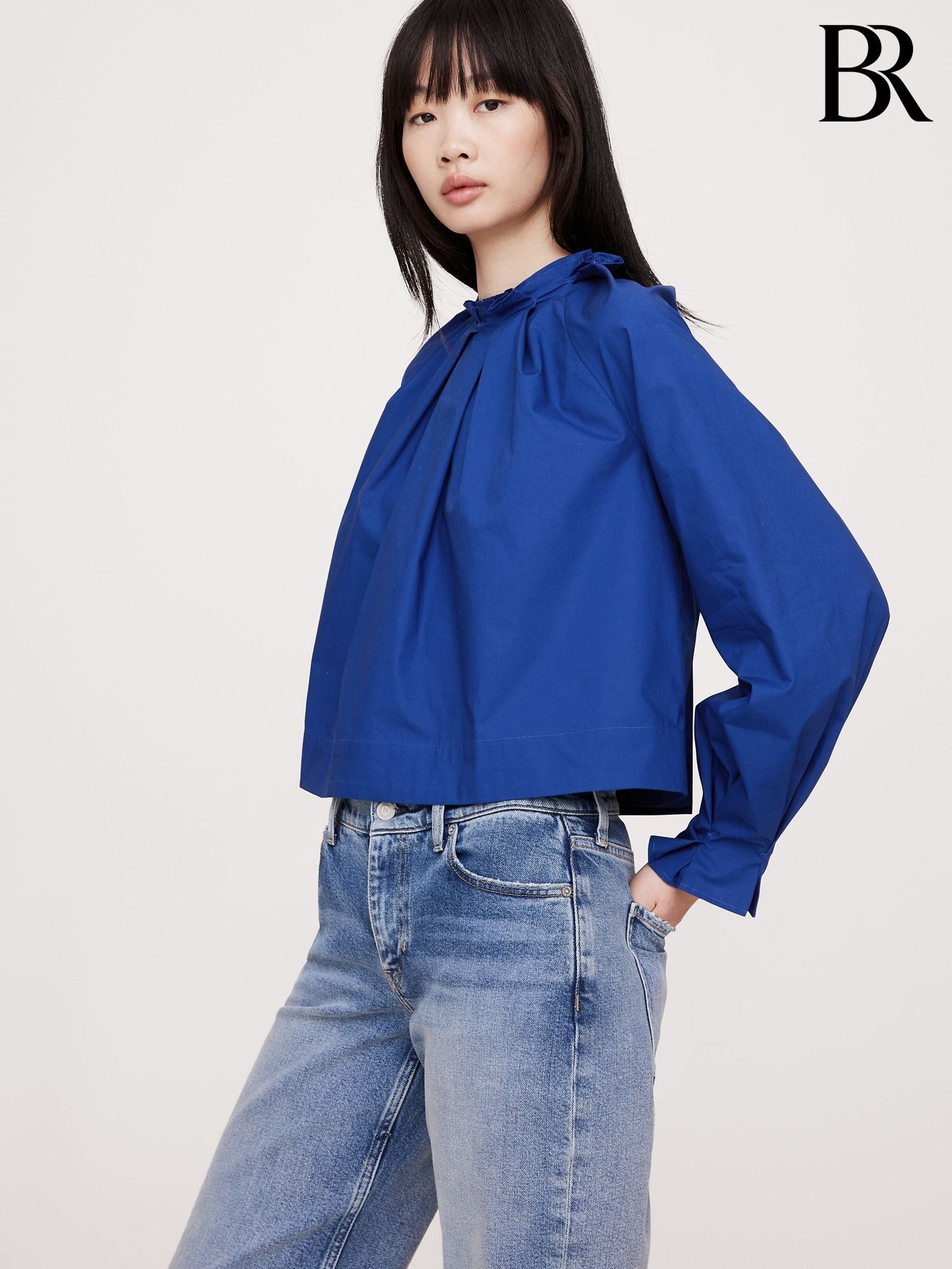 Banana Republic Blue Poplin Tie-Back Top (F26571) | £65