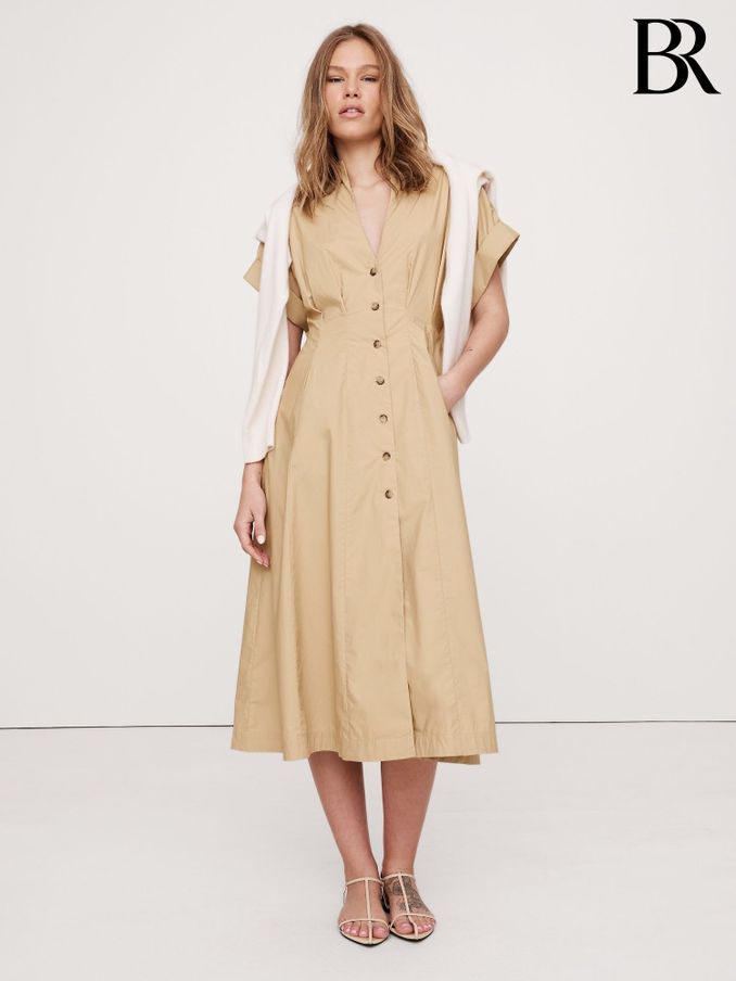 Banana Republic Beige Poplin Shirt Dress (F26572) | £95
