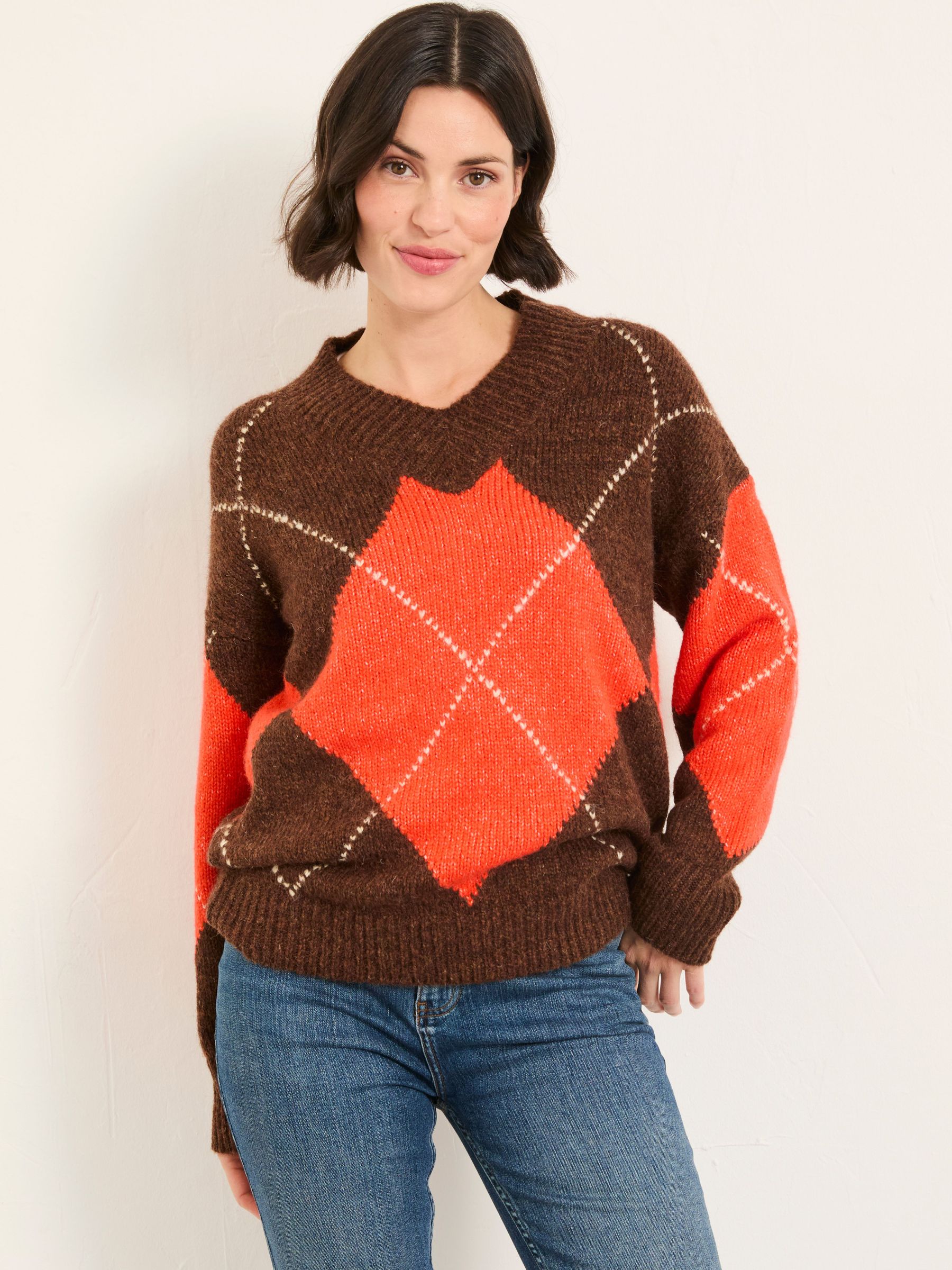 Ali Brown Argyle Knitted Jumper (F26586) | £59