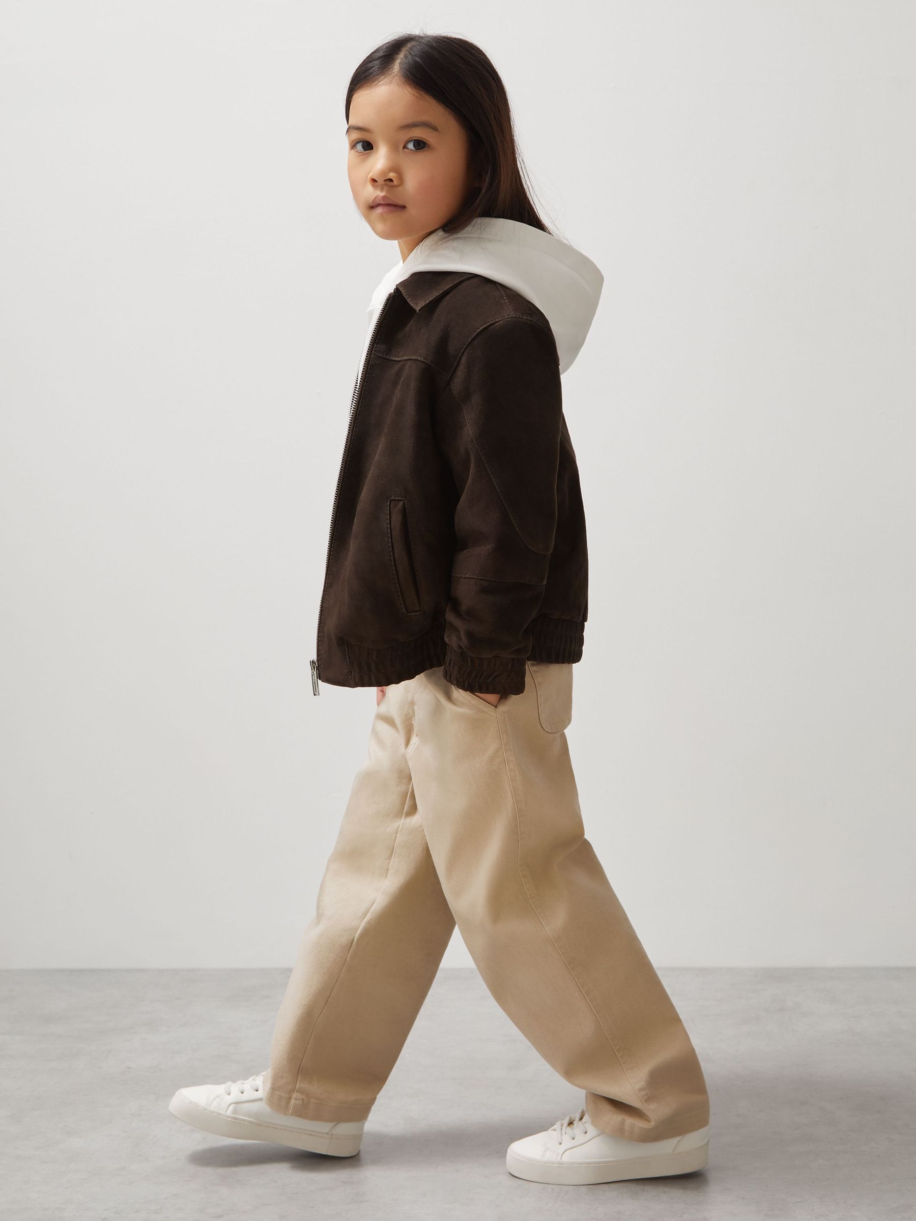 Unisex Fit McLaren F1 Team Suede Bomber Jacket in Distressed Brown (F26775) | £158