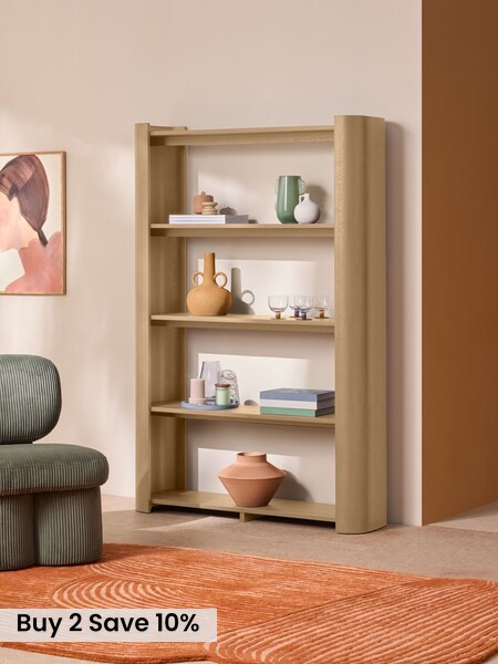 Kain Shelving Unit in Light Oak Effect (F27568) | £499