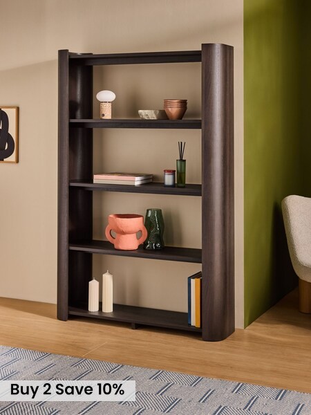 Kain Shelving Unit in Dark Wood Effect (F27569) | £499
