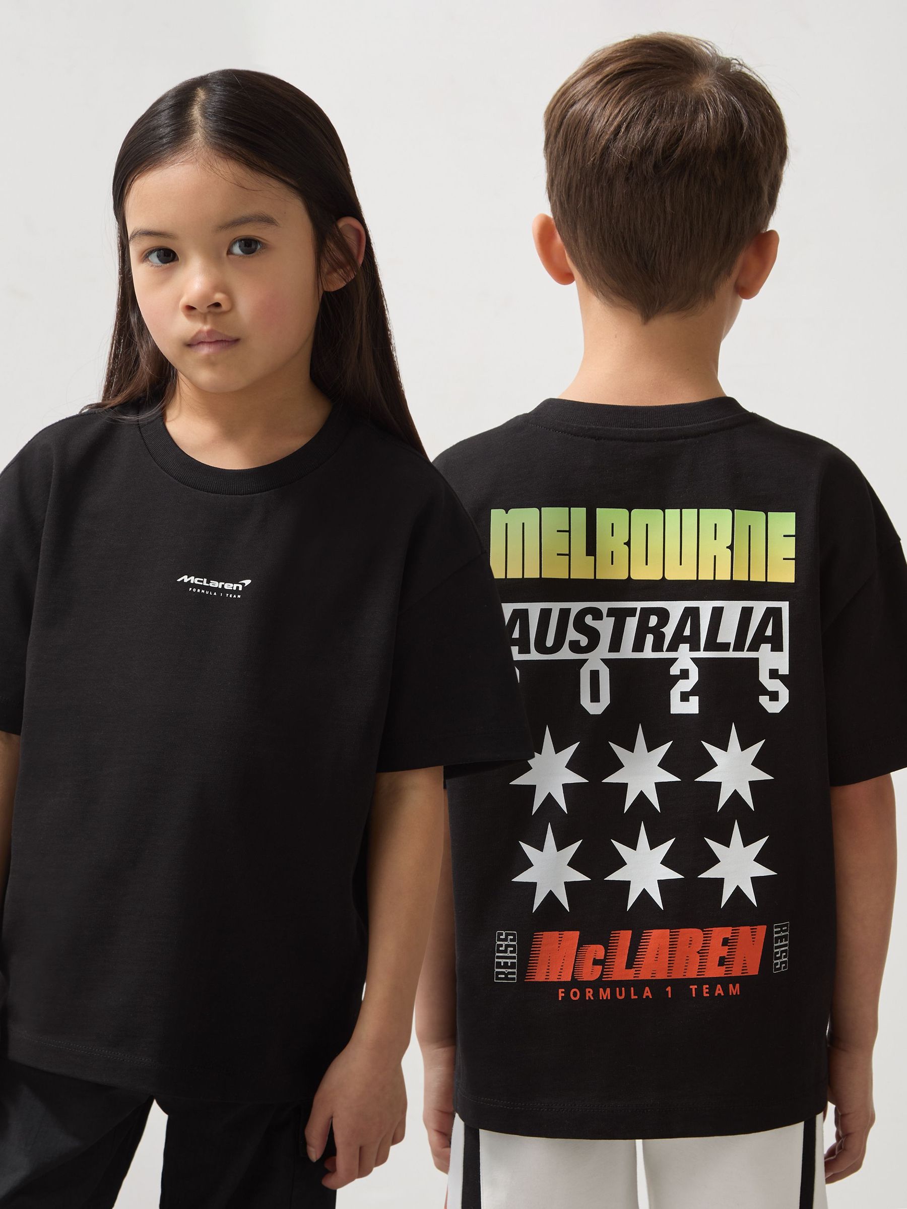 McLaren F1 Team Melbourne T-Shirt Unisex Fit in Black (F27876) | £28