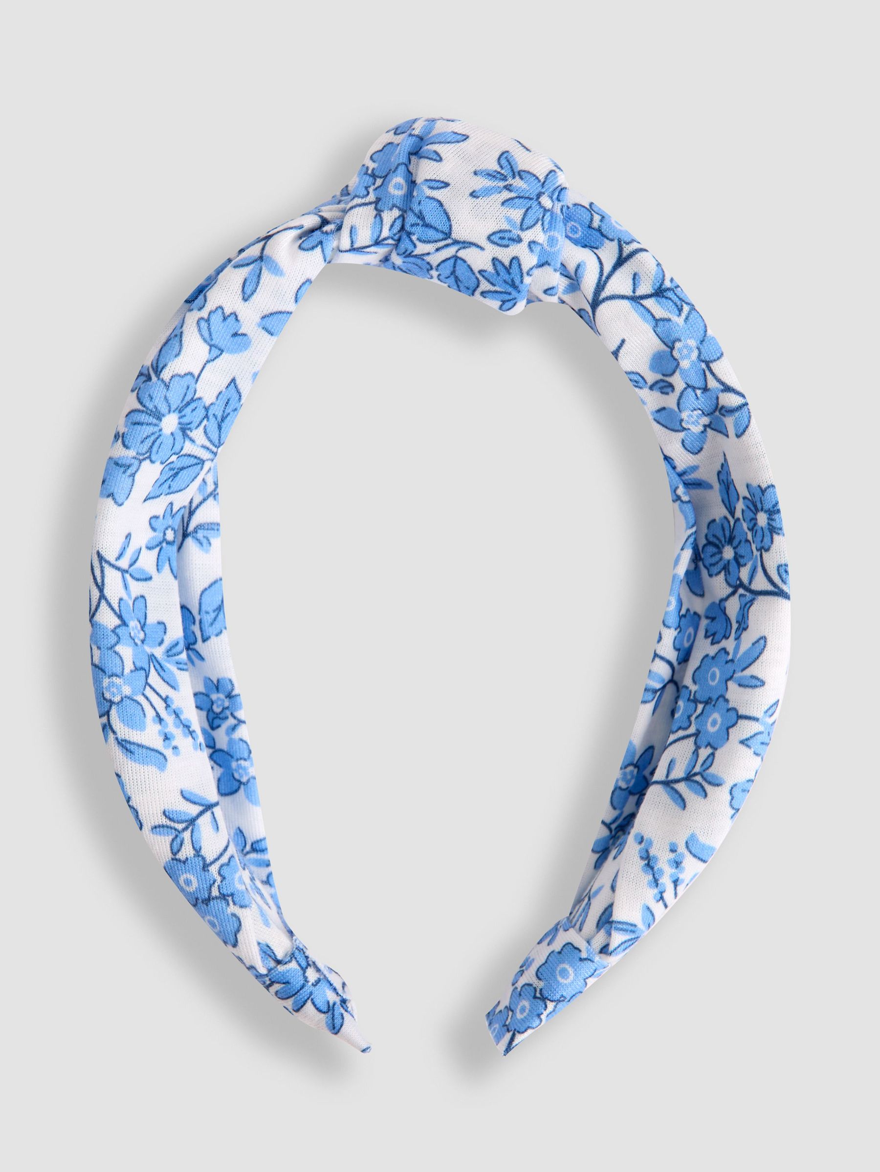 Blue Floral Print Knot Headband (F28032) | £7
