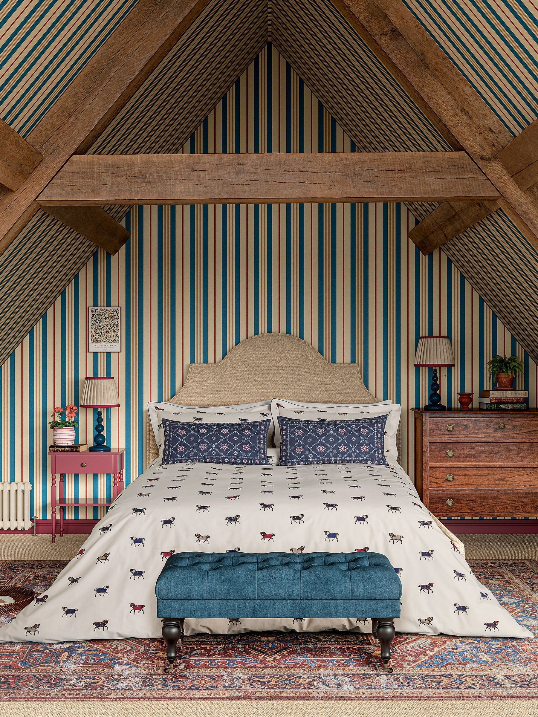 Creme Dressage Horses Duvet Cover and 100% Cotton Pillowcase Set (F28618) | £65 - £105