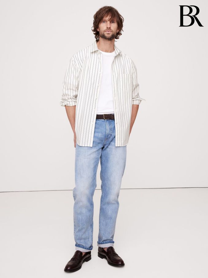 Banana Republic White Relaxed Poplin Shirt (F28724) | £75