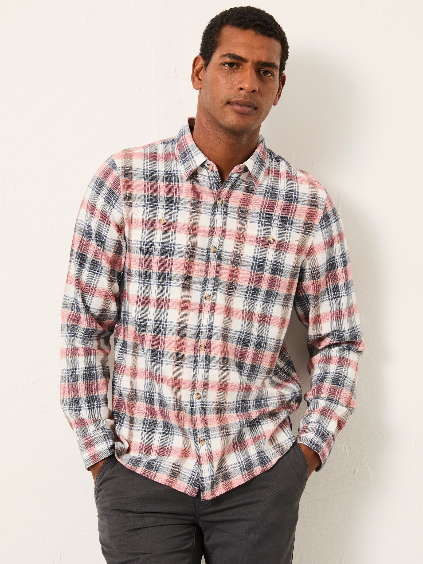 Esher Pink Long Sleeve Check Shirt (F30449) | £49.50