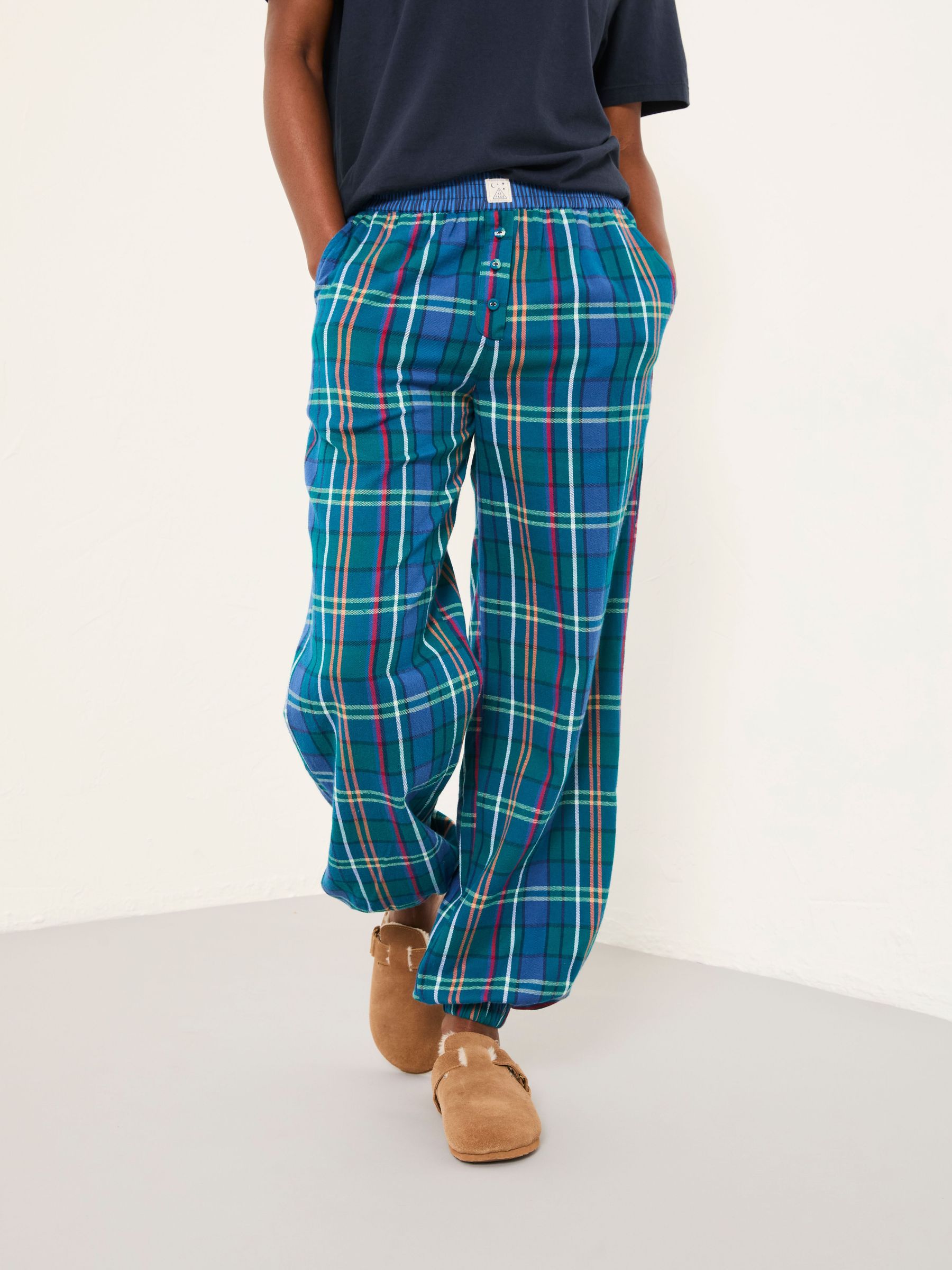 Rae Blue Check Boyfriend Pyjama Bottoms (F31533) | £34.50