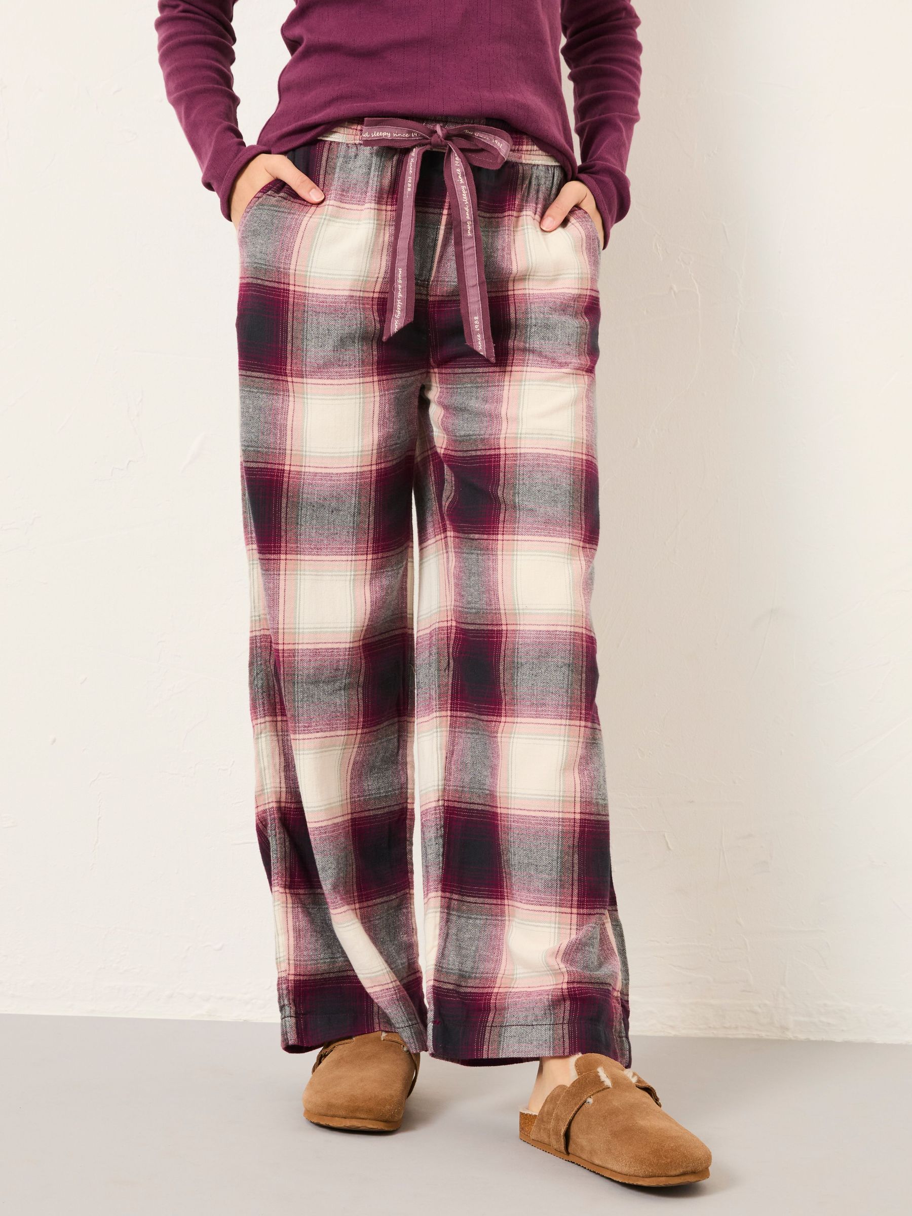 Lola Purple Check Pyjama Bottoms (F31536) | £36