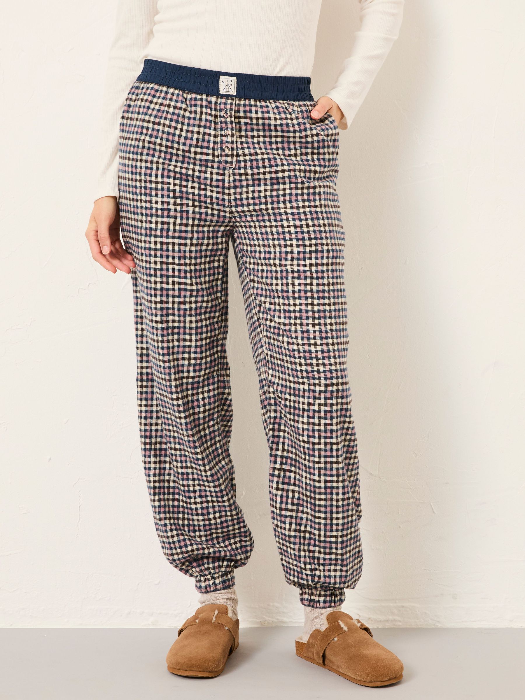 Rae Purple Mini Check Boyfriend Pyjama Bottoms (F31550) | £34.50