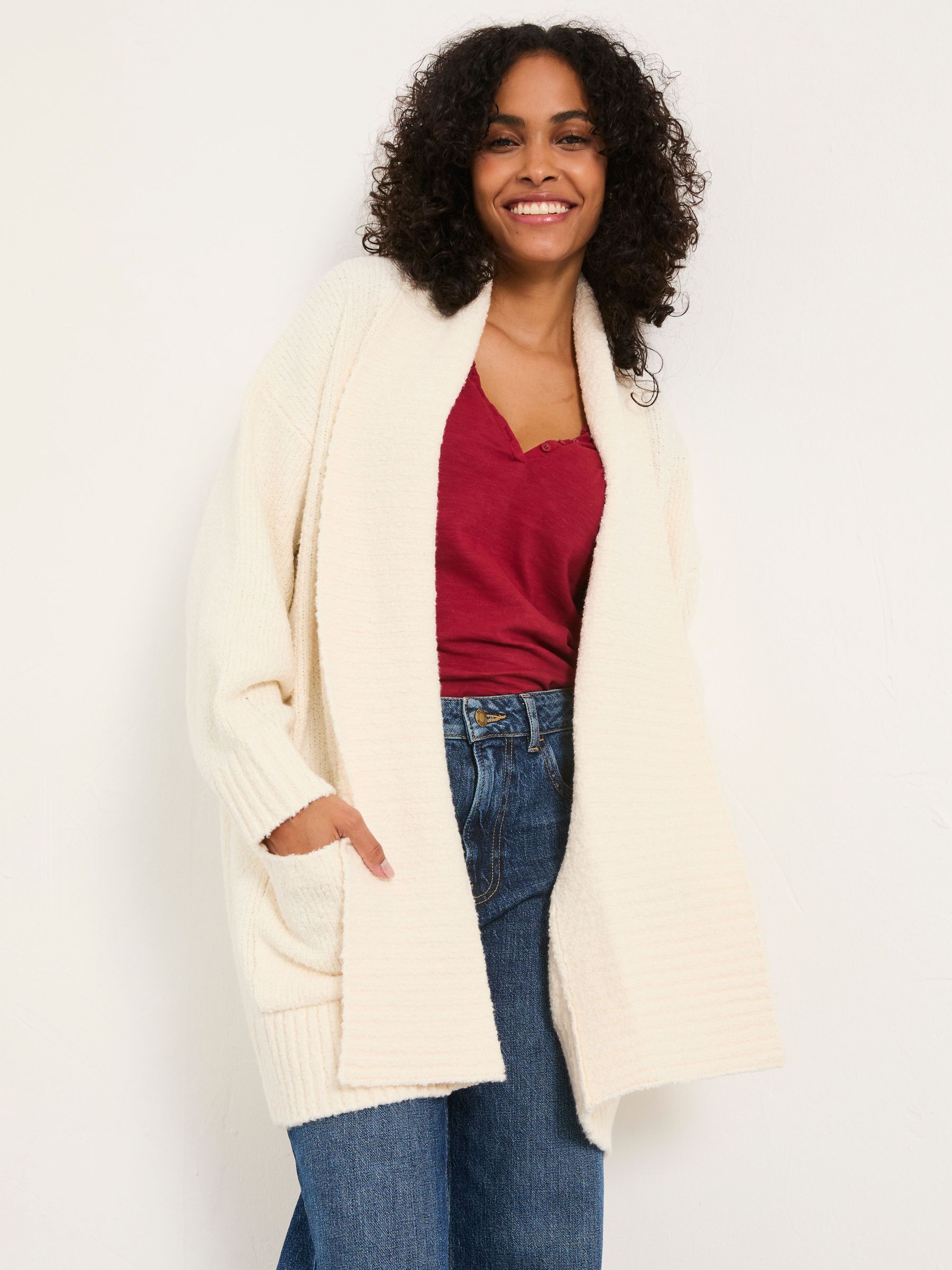 Ivory Knitted Lounge Cardigan (F31551) | £62