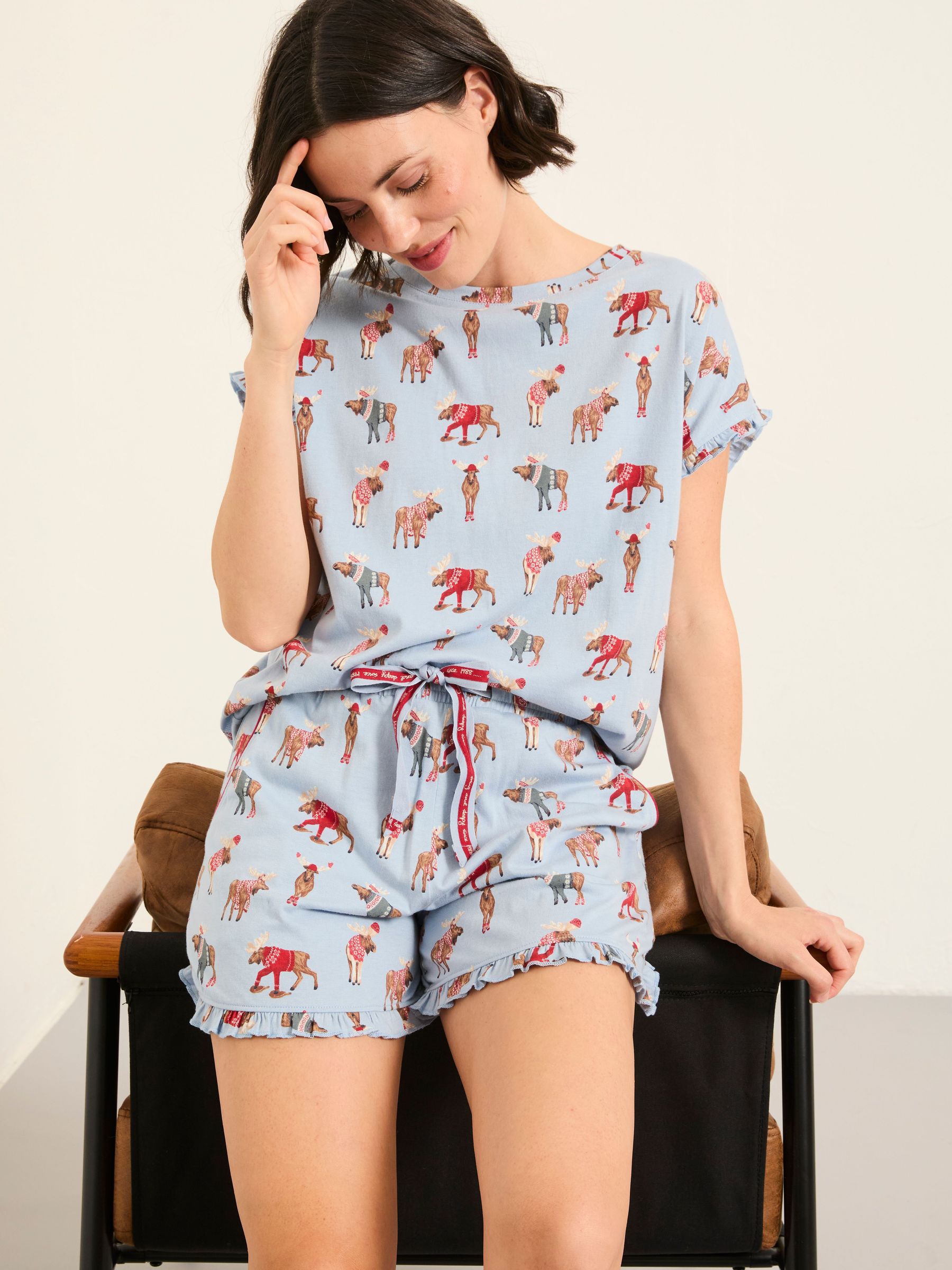 Blue Shelter Moose Jersey Pyjama Set (F31567) | £40