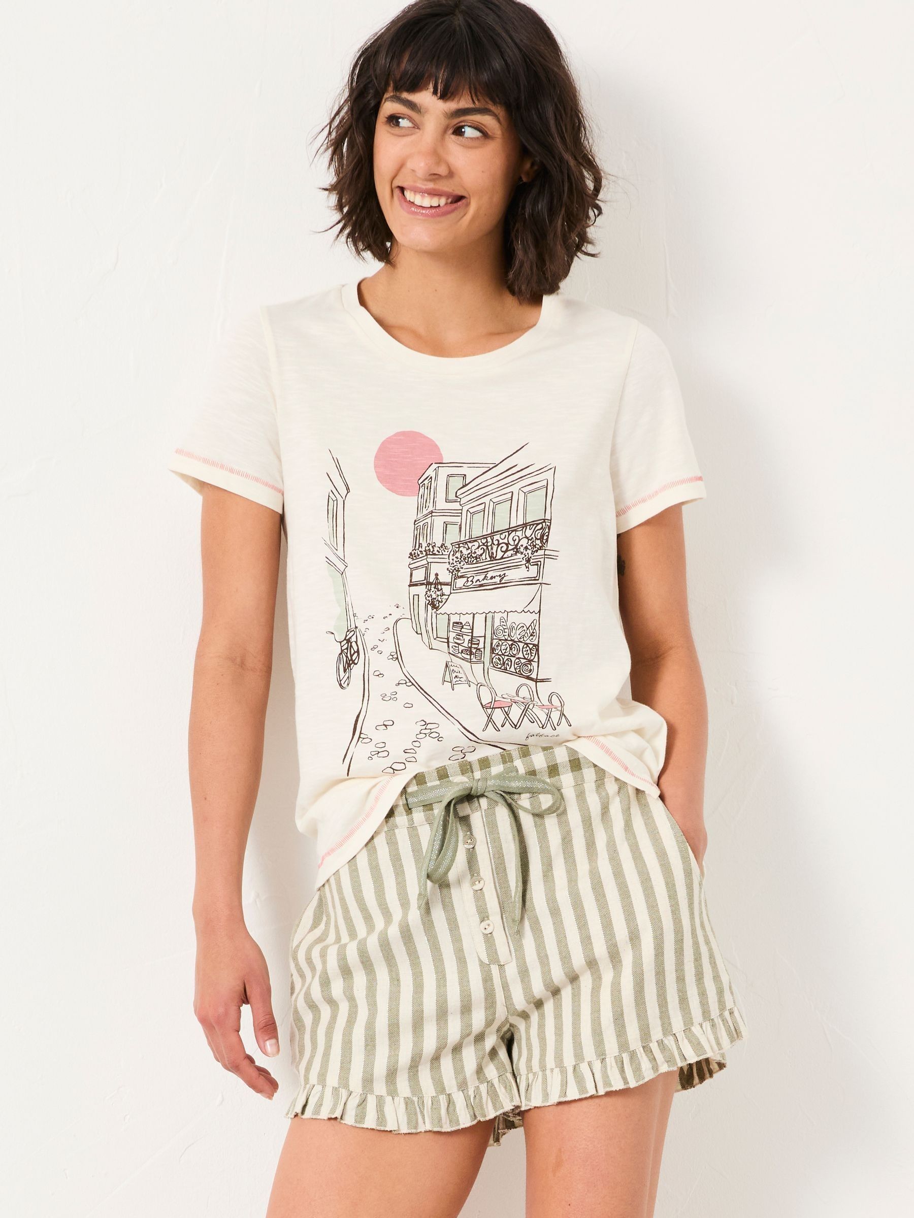 Cream Scenic Graphic T Shirt (F31569) | £25