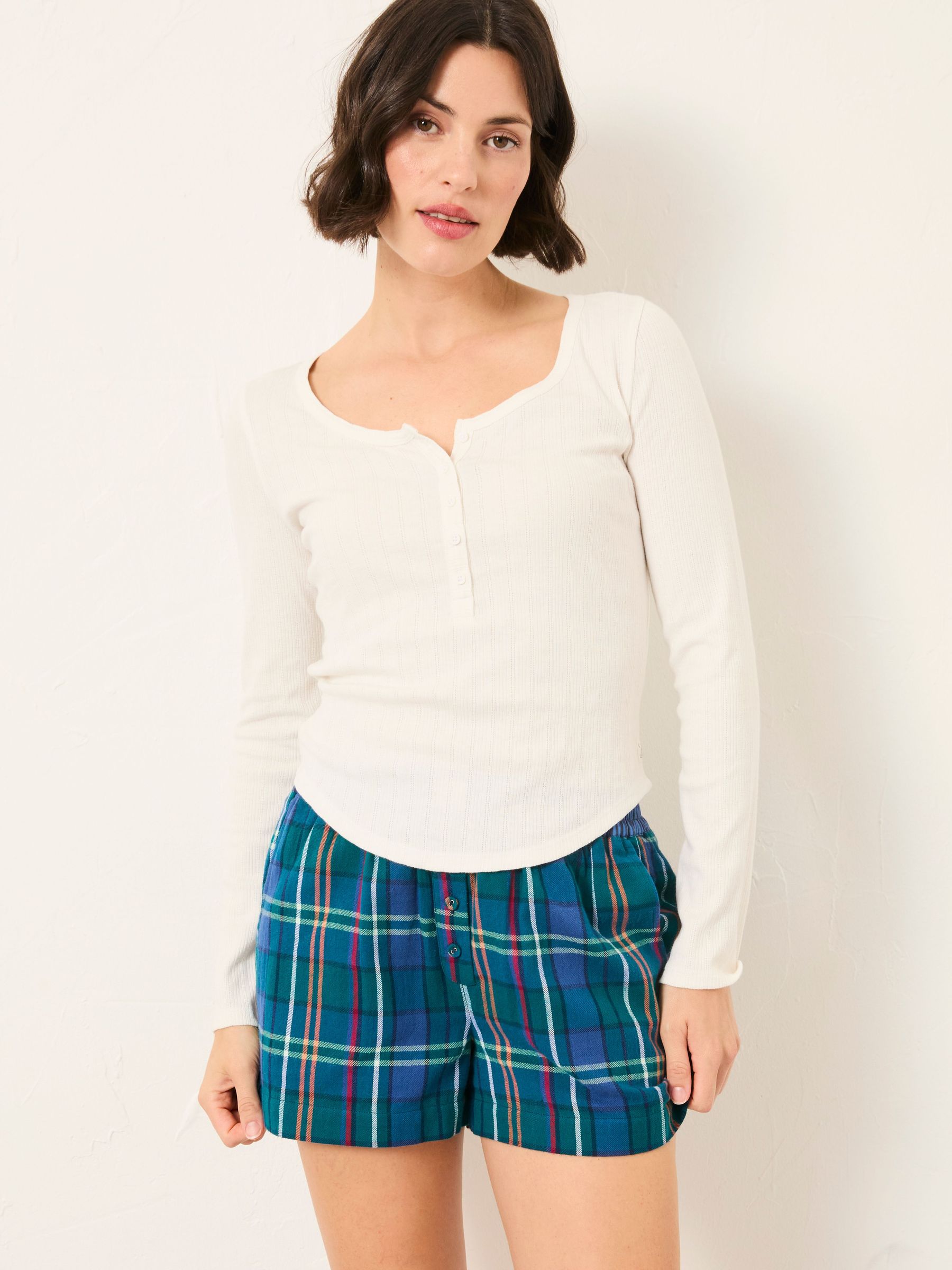 Hattie White Henley Pyjama Top (F31599) | £29.50