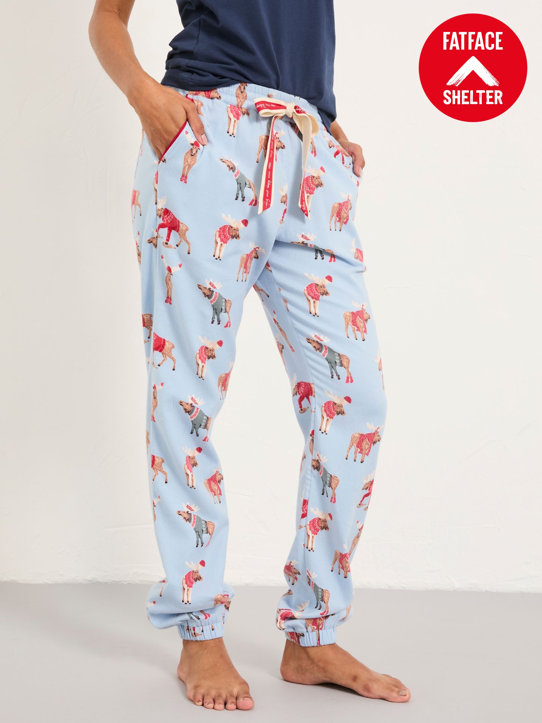 Cora Blue Shelter Moose Pyjama Bottoms (F31601) | £34.50