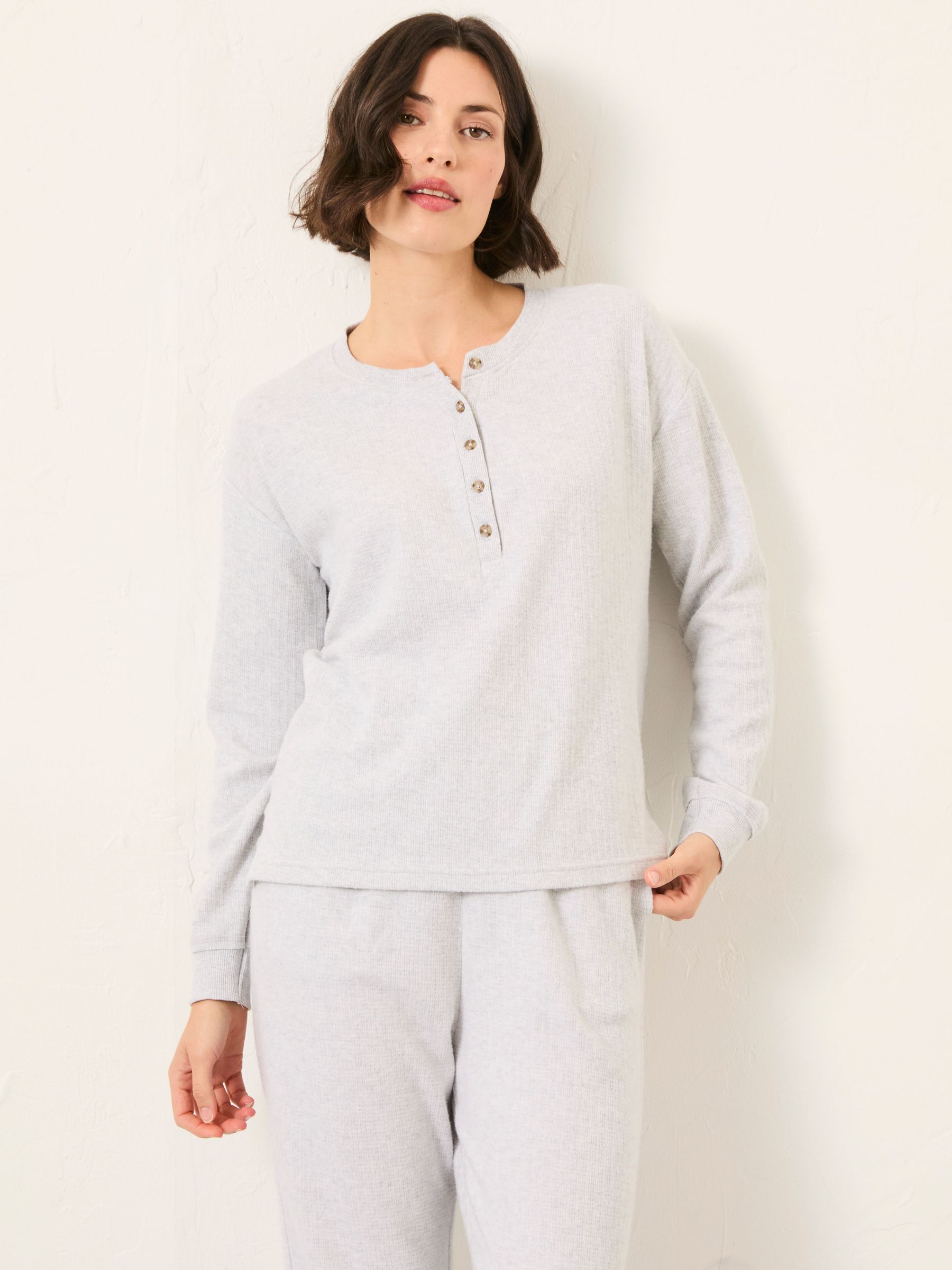 Grey Henley Lounge Top (F31604) | £32.50