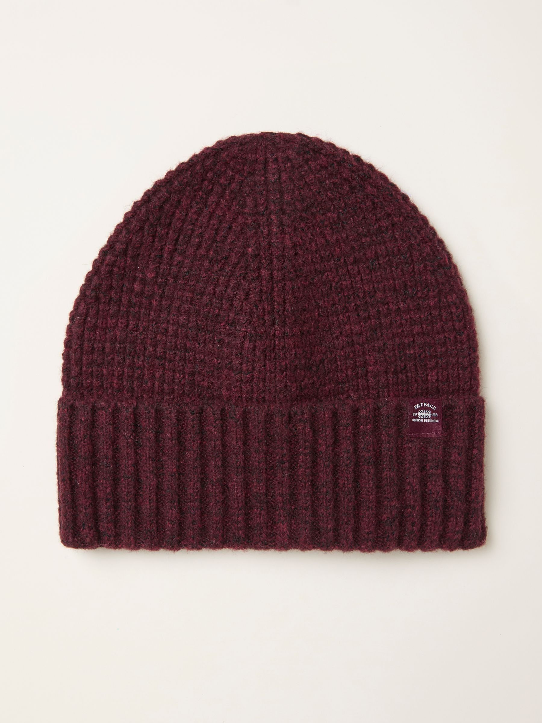 Burgundy Red Waffle Beanie (F31865) | £20