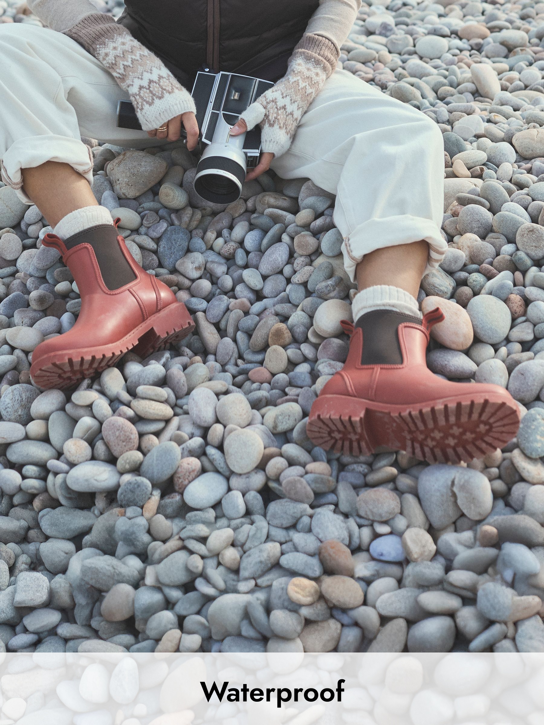 Oakfield Orange Short Neoprene Lined Wellies (F32188) | £60