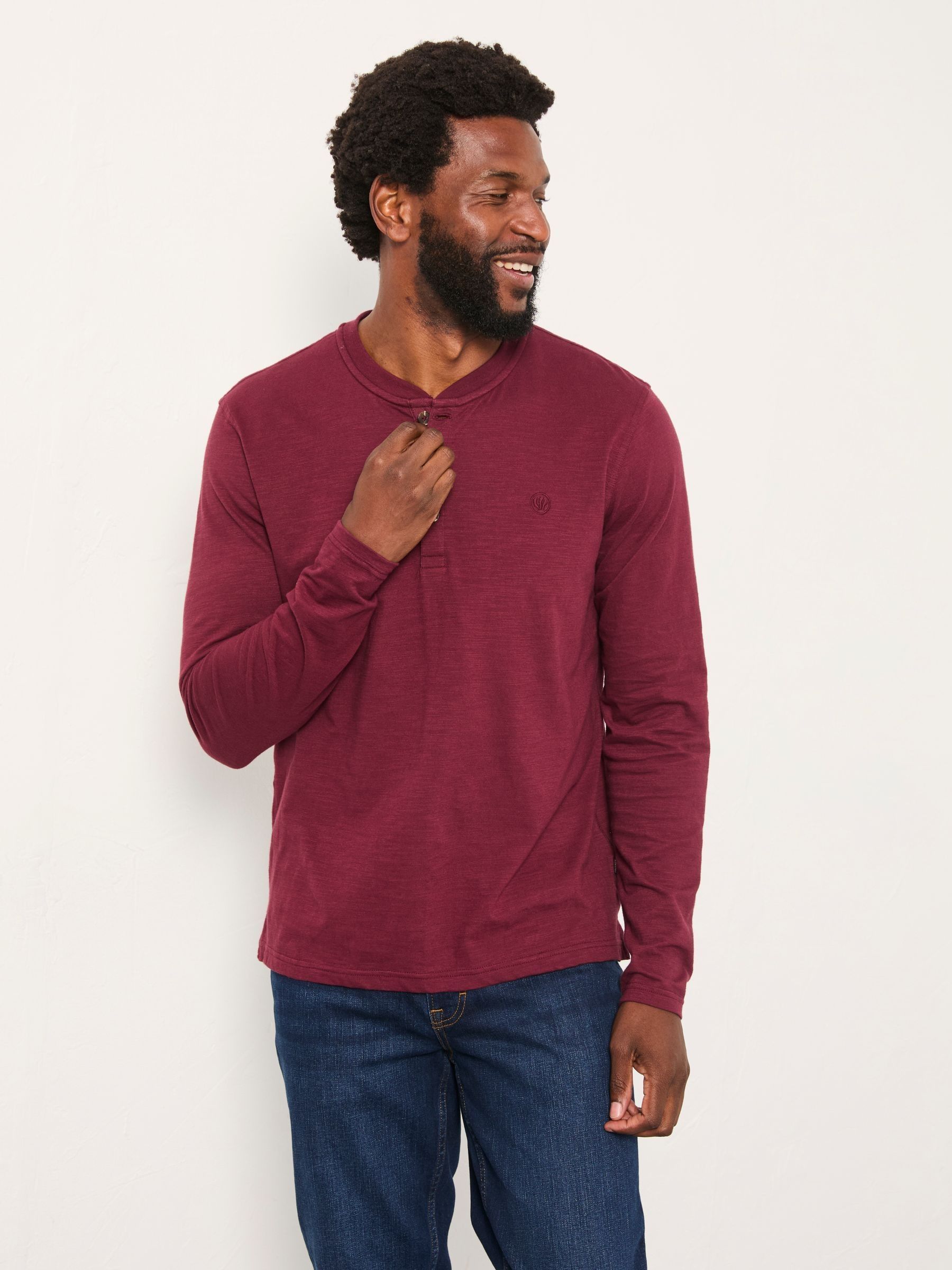 Henley Claret Long Sleeve Woodside Slub (F32606) | £29.50