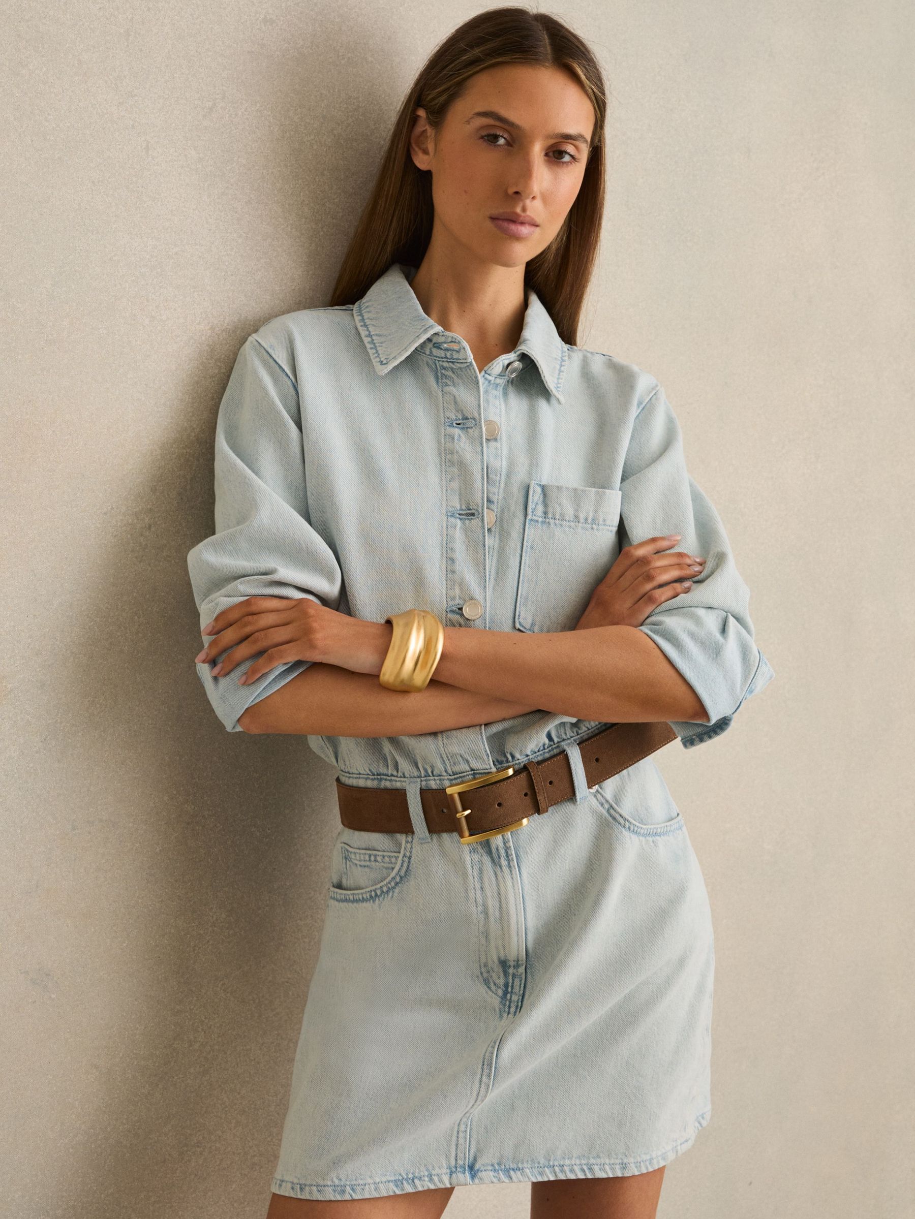 Denim Mini Dress in Indigo (F32828) | £198
