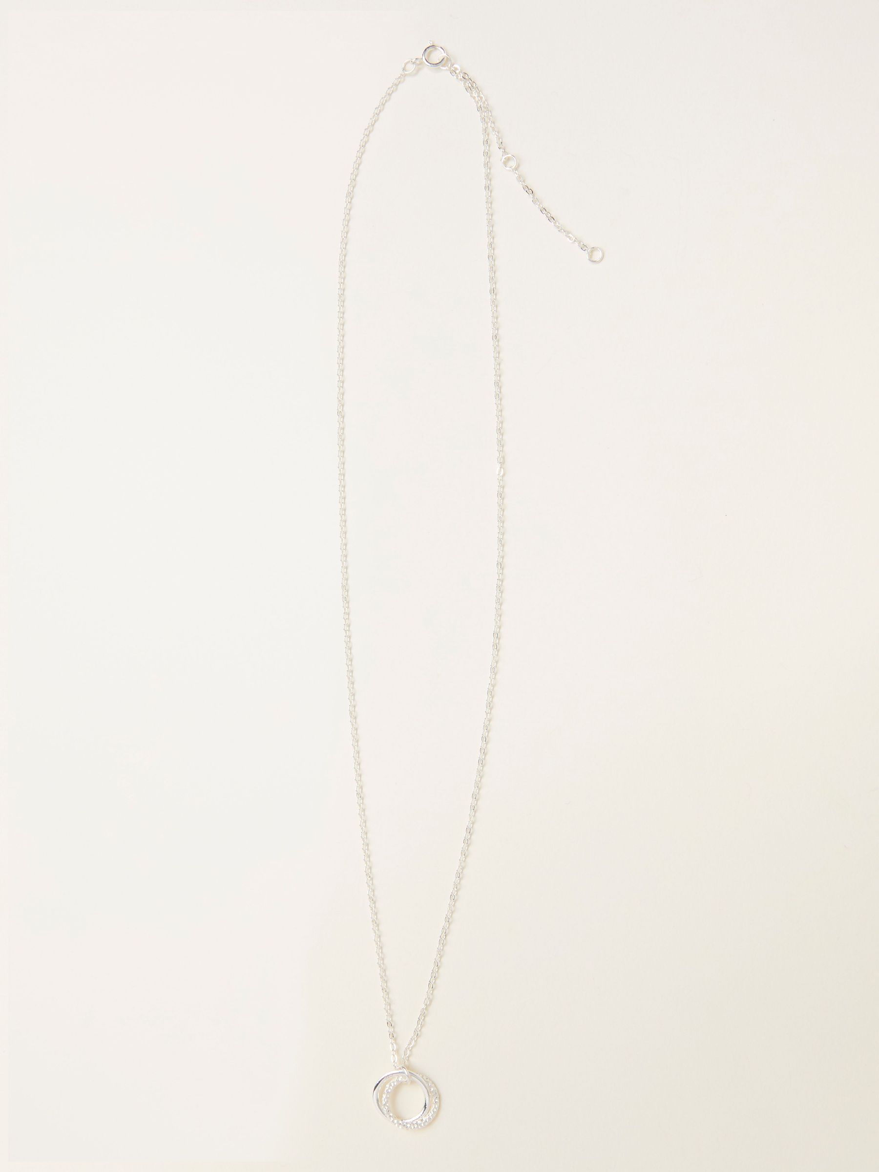 Silver Sterling Silver Double Disc Necklace (F33225) | £30