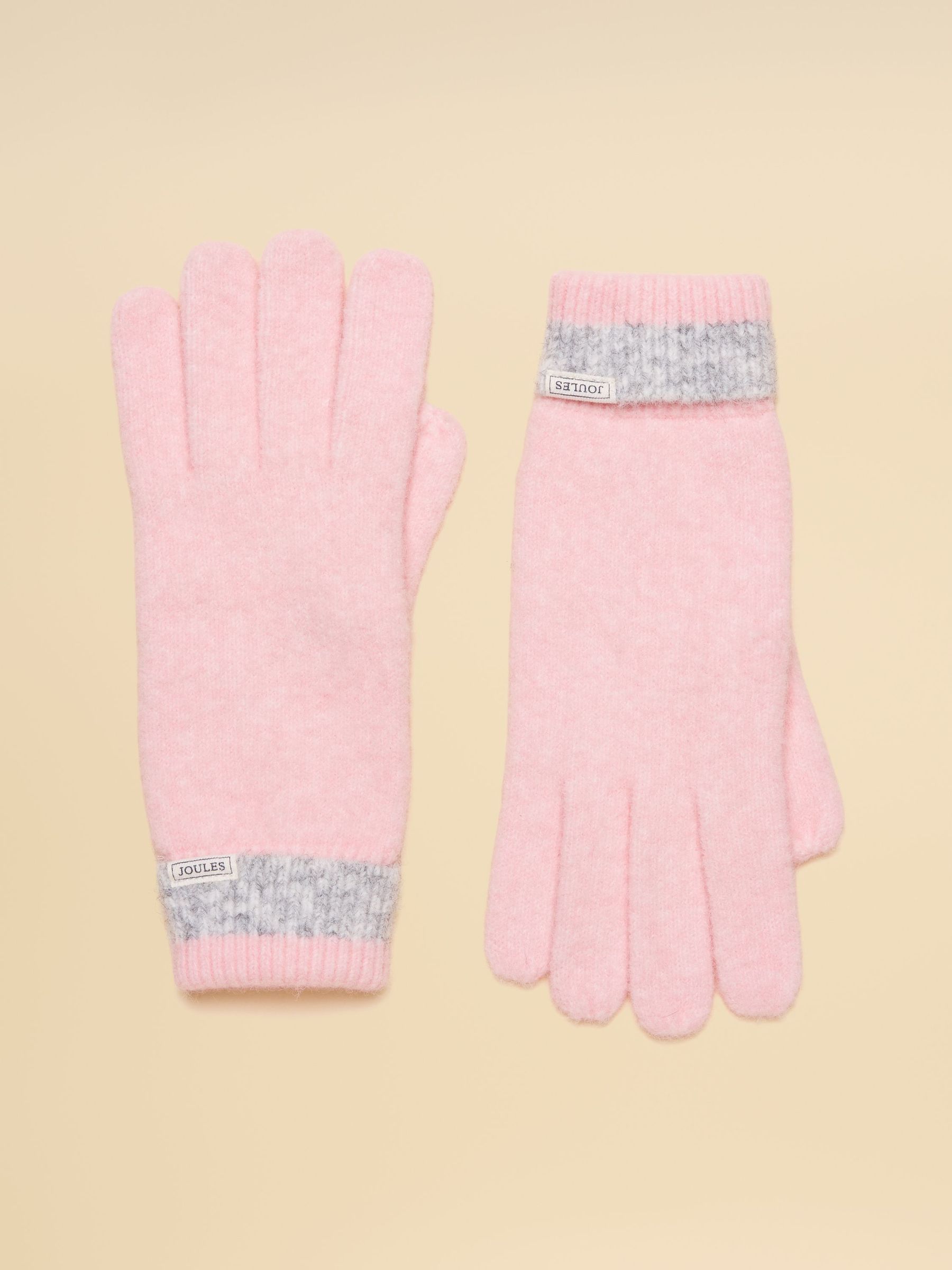 Popley Pink & Grey Knitted Gloves (F34314) | £16.95