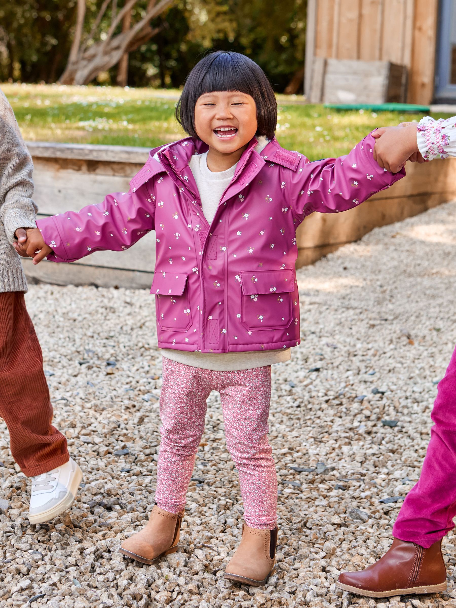 Pink Ditsy Waterproof Cosy Lined Jacket (F34871) | £47.50 - £49.50