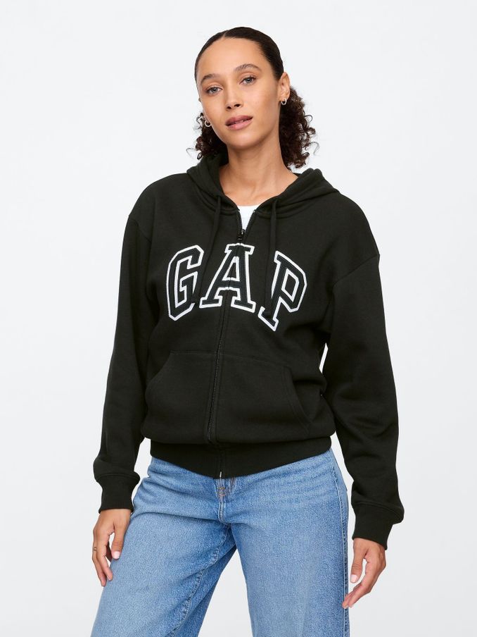 Black Vintage Logo Zip Up Hoodie (F35508) | £40