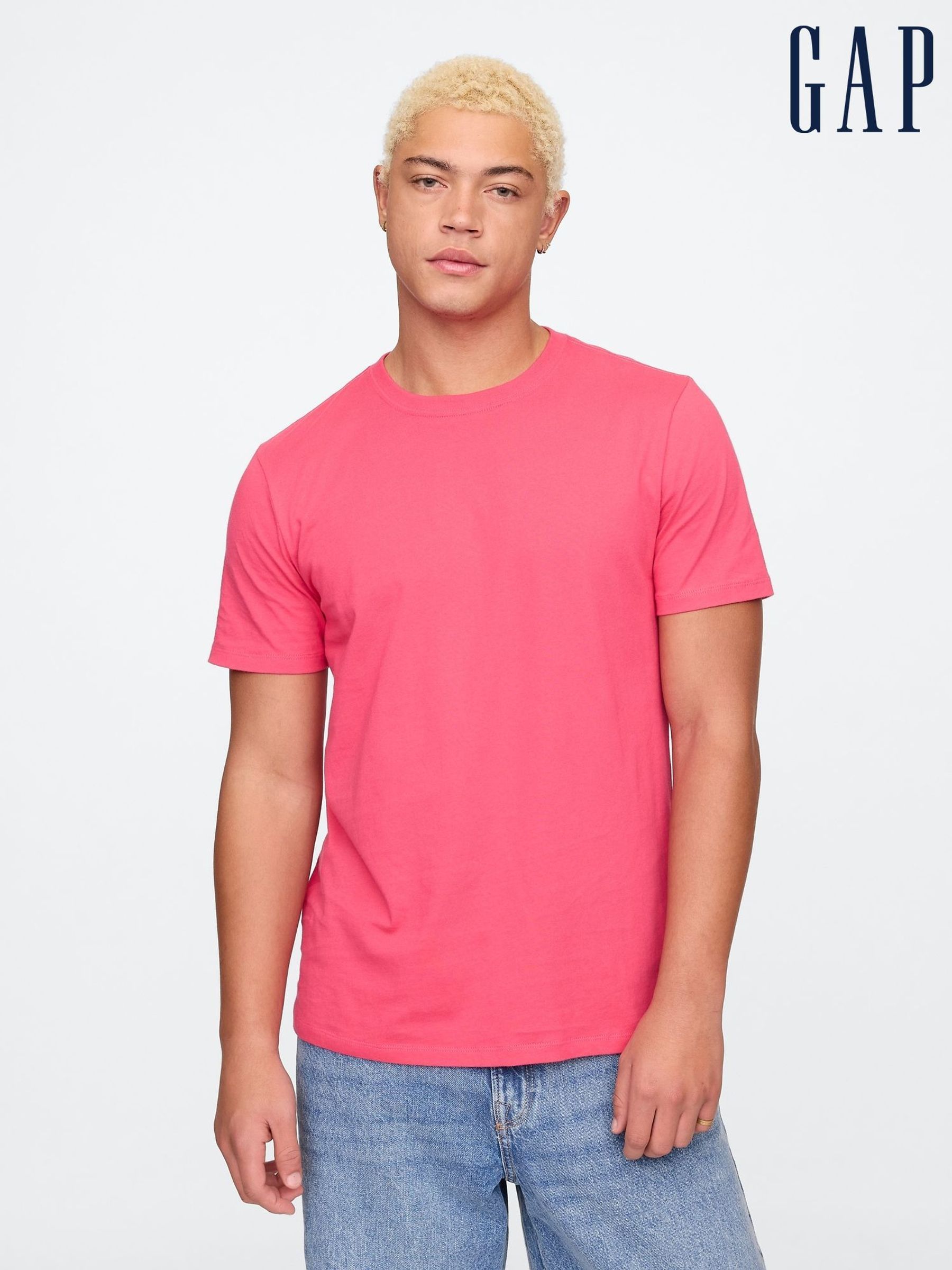 Pink Short Sleeve Everyday 100% Cotton Crew Neck T-Shirt (F35968) | £12