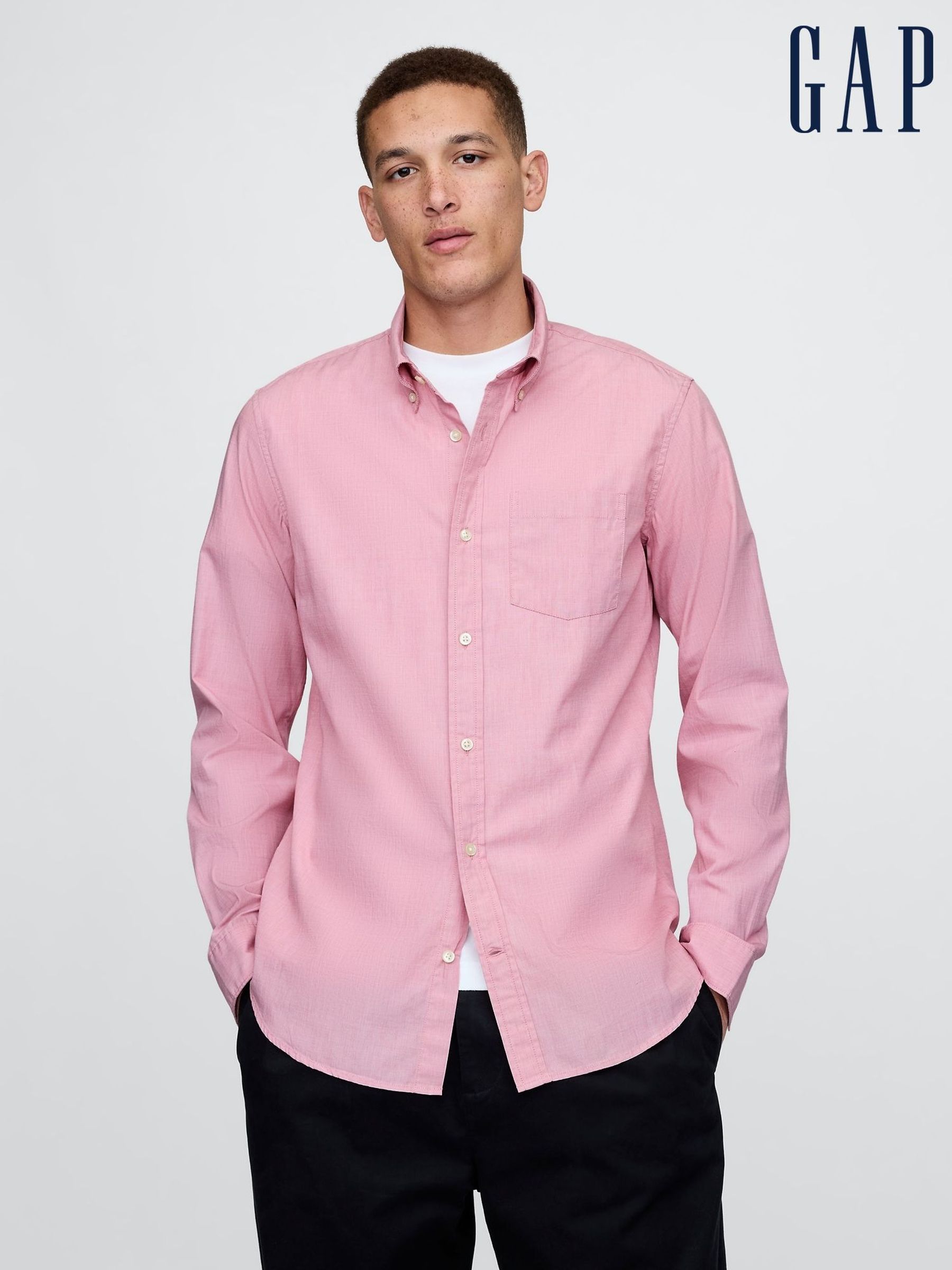 Pink Organic Cotton Poplin Classic Shirt (F35974) | £40