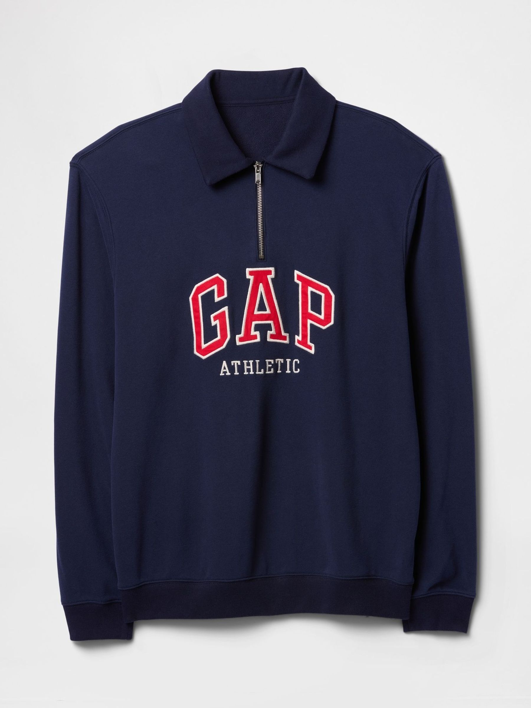 Navy/Blue Vintage Soft Athletic Logo Quarter Zip Polo Sweatshirt (F35980) | £45